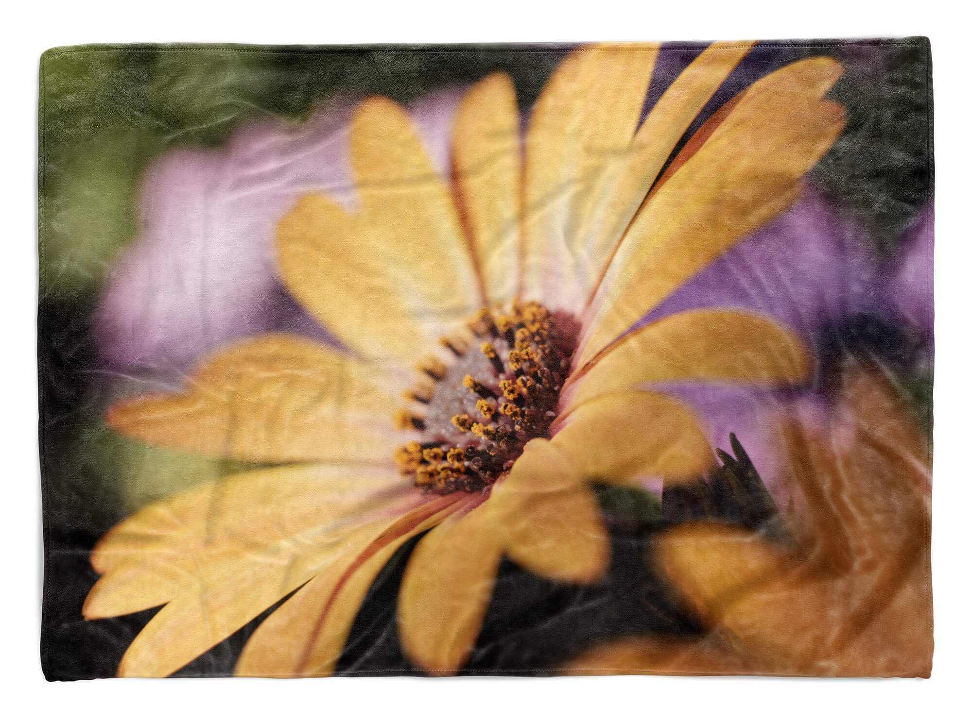 Handtuch Kuscheldecke (1-St), Handtuch Fotoku, Handtücher Fotomotiv Strandhandtuch Blüte Saunatuch Art mit Baumwolle-Polyester-Mix Sinus Blume