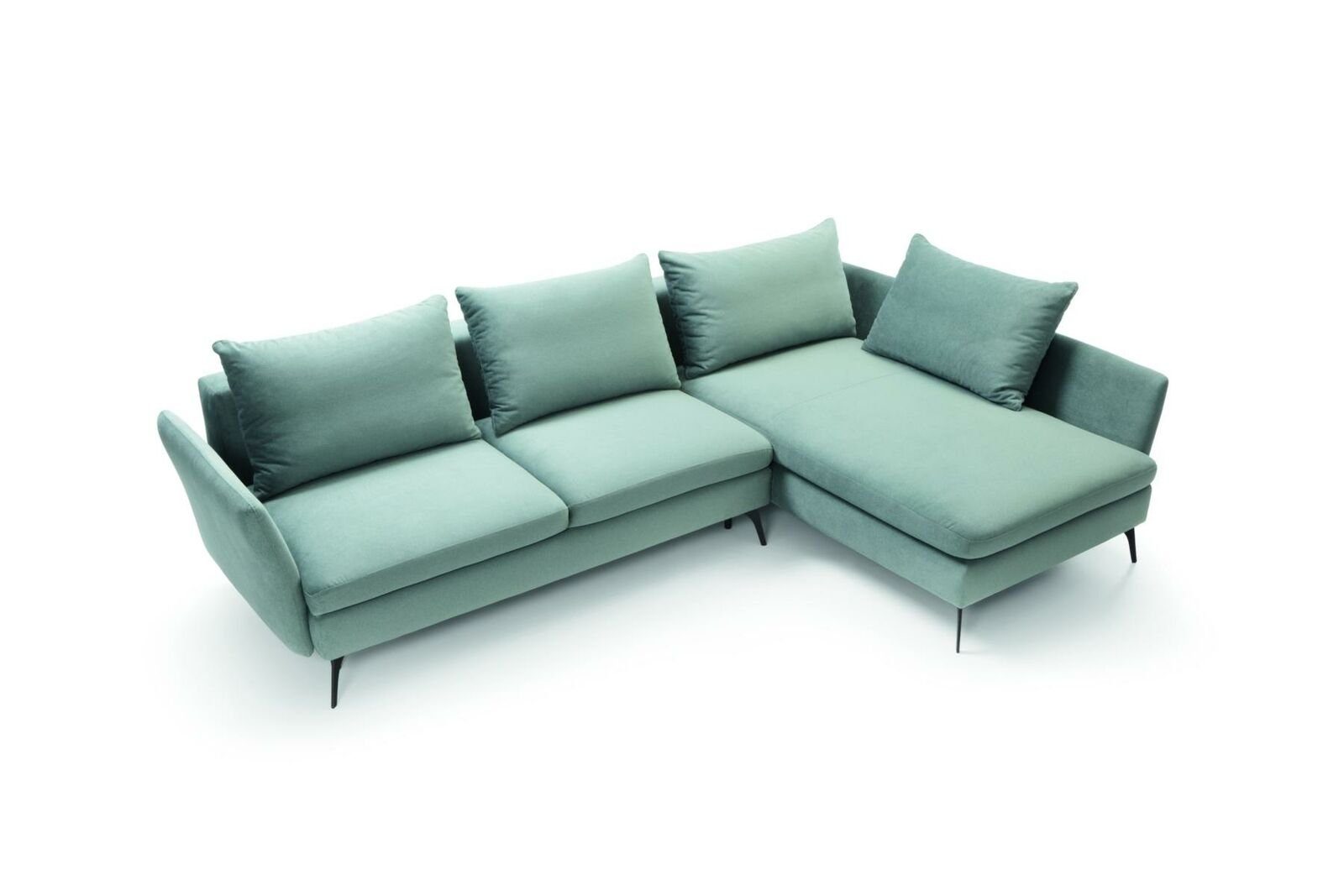 JVmoebel Ecksofa, L Wohnzimmer Couch Sofas Möbel Textil Form Ecksofa Grün