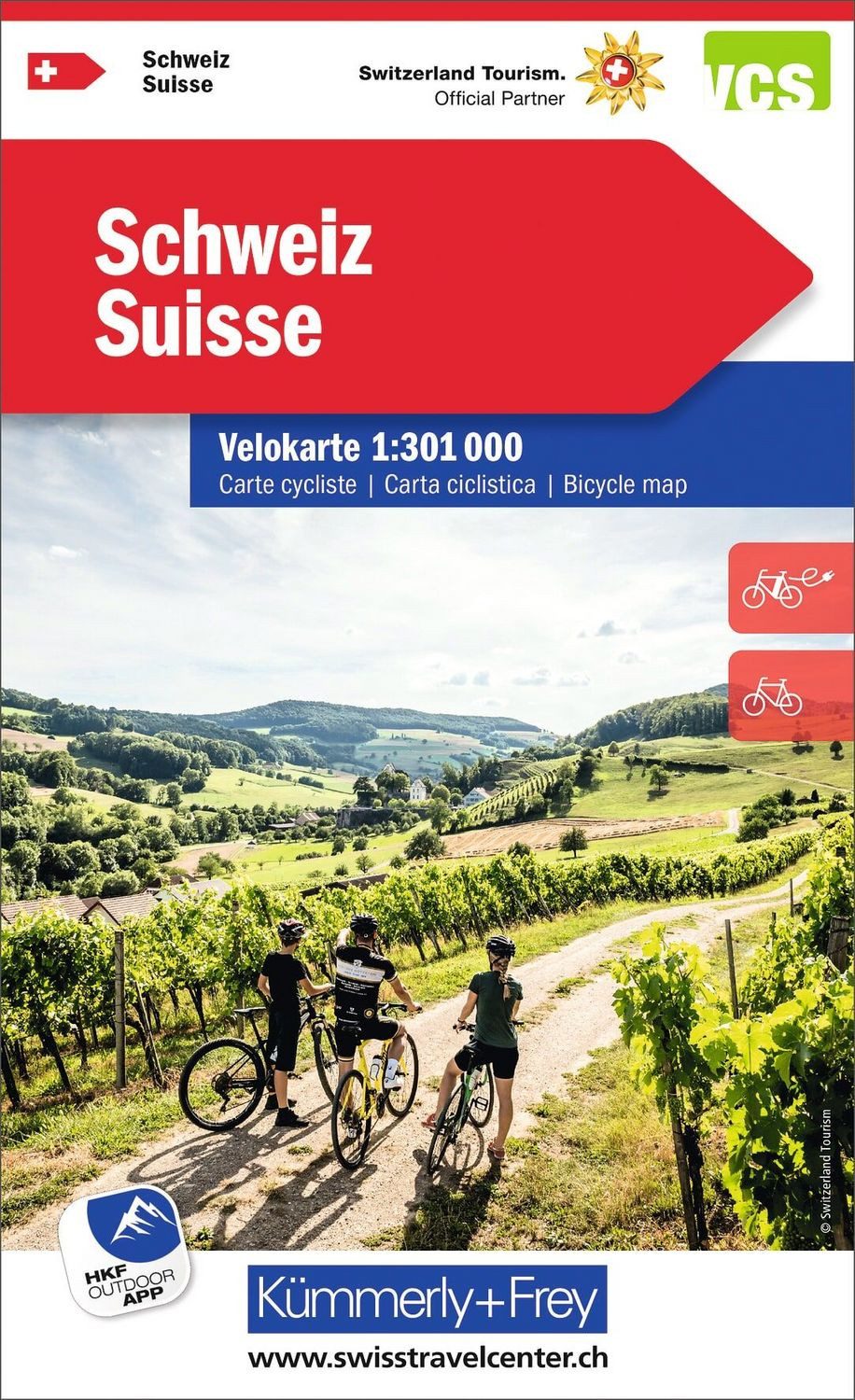 Reiseführer Kümmerly+Frey Velokarte Schweiz 1:301.000 Wetterfest, matt laminiert u diverse