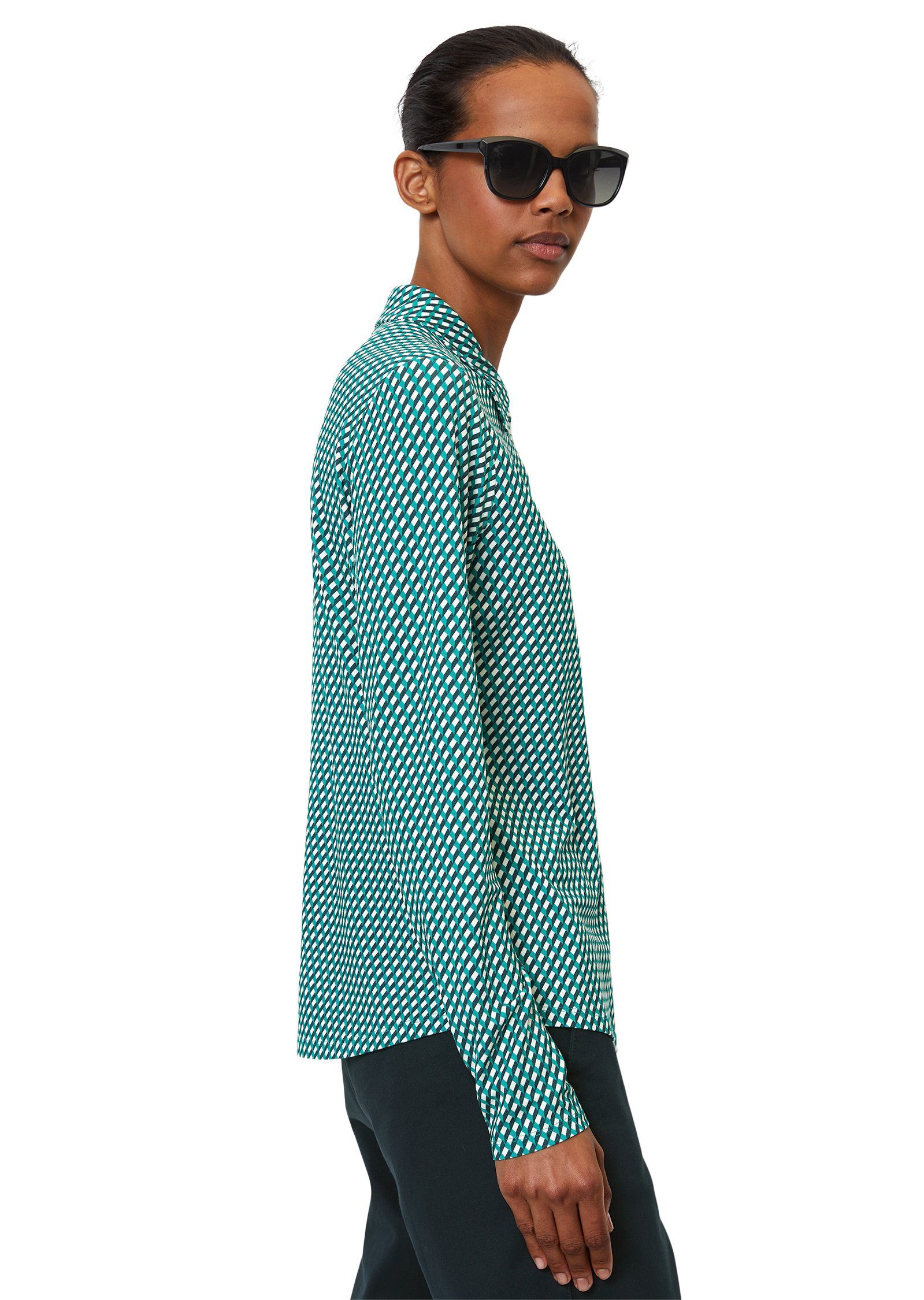 LENZING™ O'Polo Marc aus grün ECOVERO™ Blusenshirt