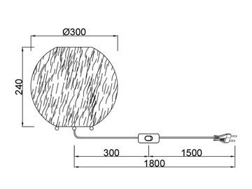 meineWunschleuchte LED Tischleuchte, Dimmfunktion, LED wechselbar, Warmweiß, ausgefallen-e besondere Kugel-lampe mit Plüsch Lampenschirm Ø 30cm