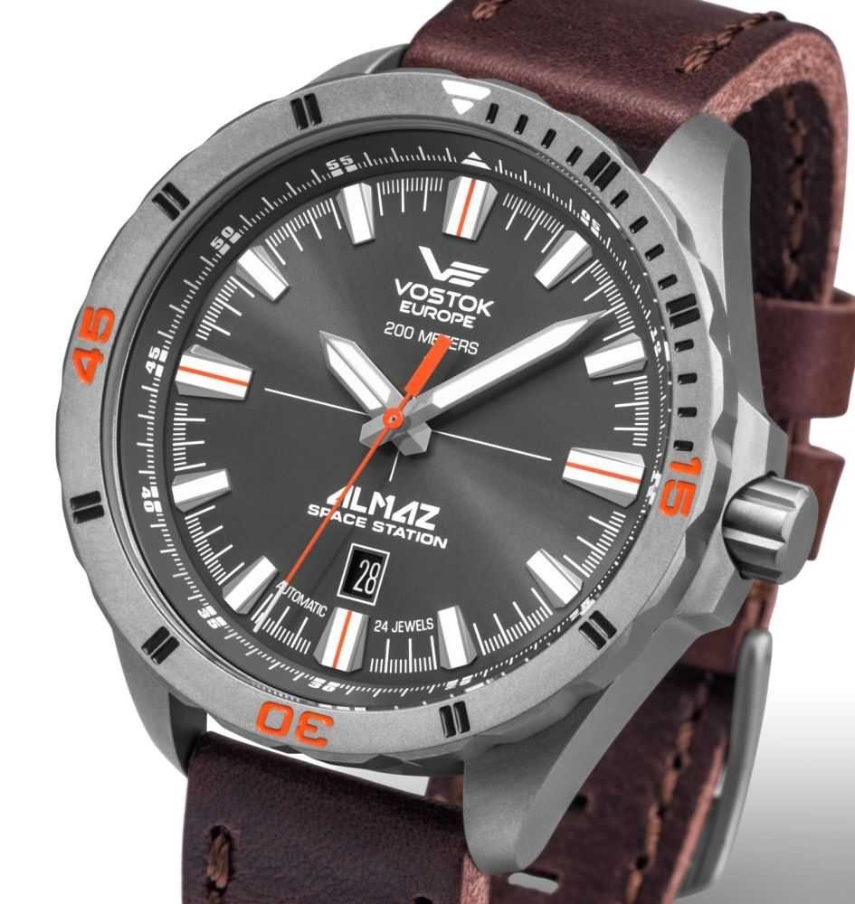 Lederband Automatikuhr Titan Almaz 320H263-L Europe - Herrenuhr Vostok