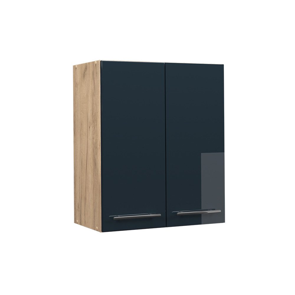 Vicco Hängeschrank Fame-Line, Dunkelblau Hochglanz/Goldkraft Eiche, günstig online kaufen