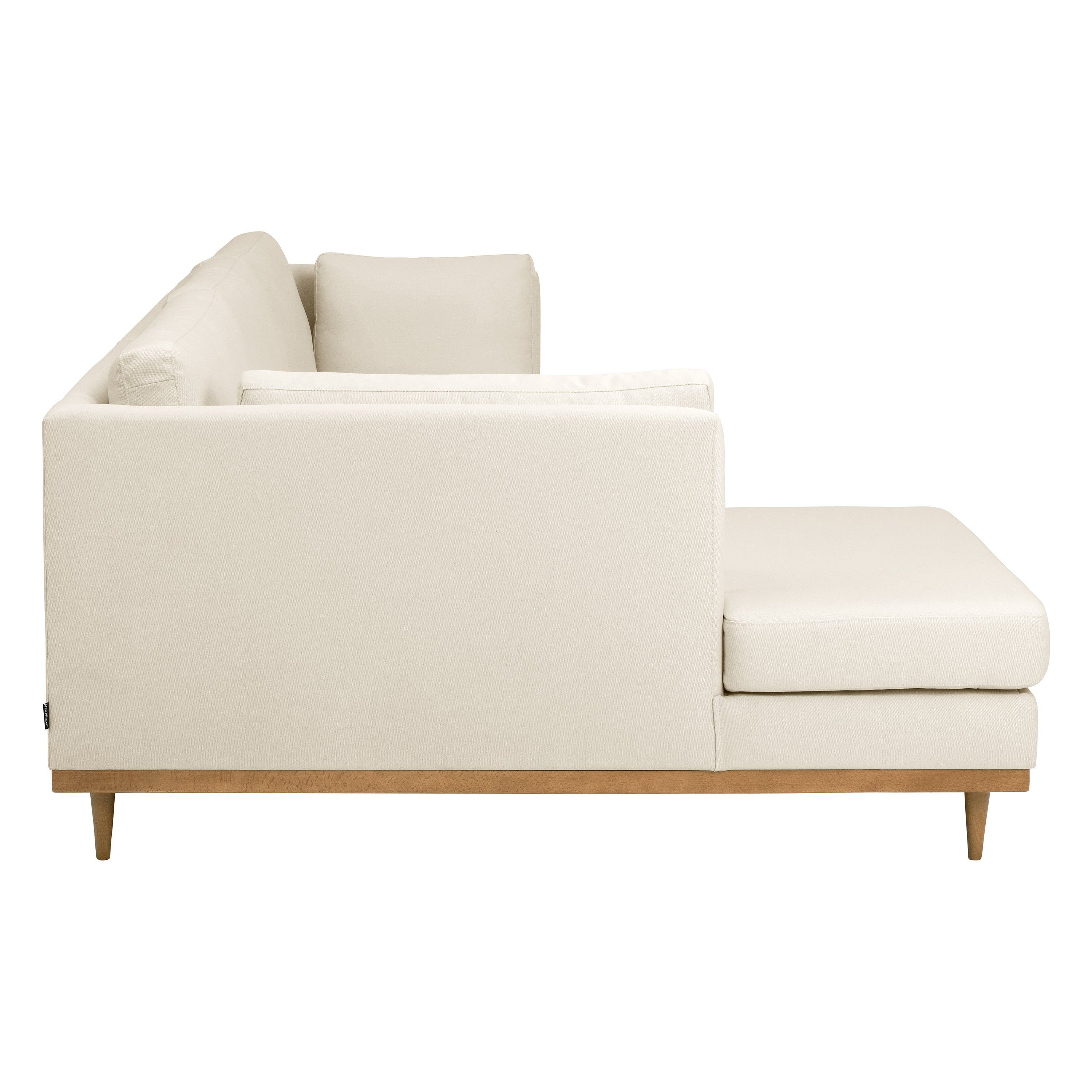 Max Winzer® Ecksofa Design mit rechts links im Stück, Flachgewebe Ecksofa skandinavischen creme, Sofa 2-Sitzer Sofa Larsen 1