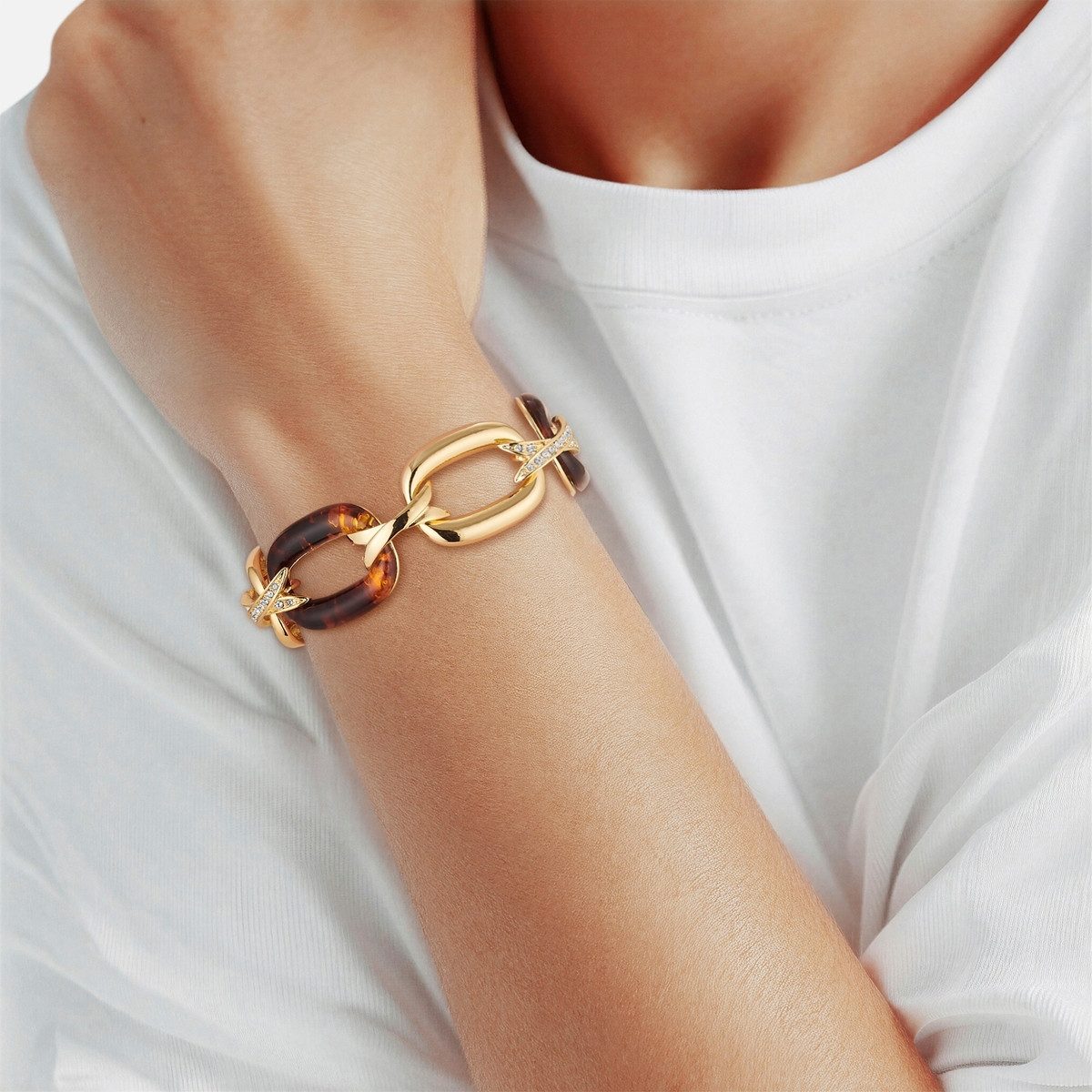 Lulu & Jane Armband gelbgold, verziert mit Kristallen von Swarovski®
