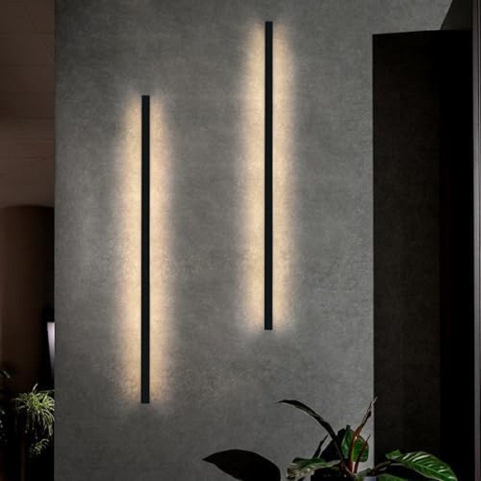 ZMH LED Wandleuchte Innen Schwarz 60/80/100CM Wandlampe 3000K Modern Flur S günstig online kaufen