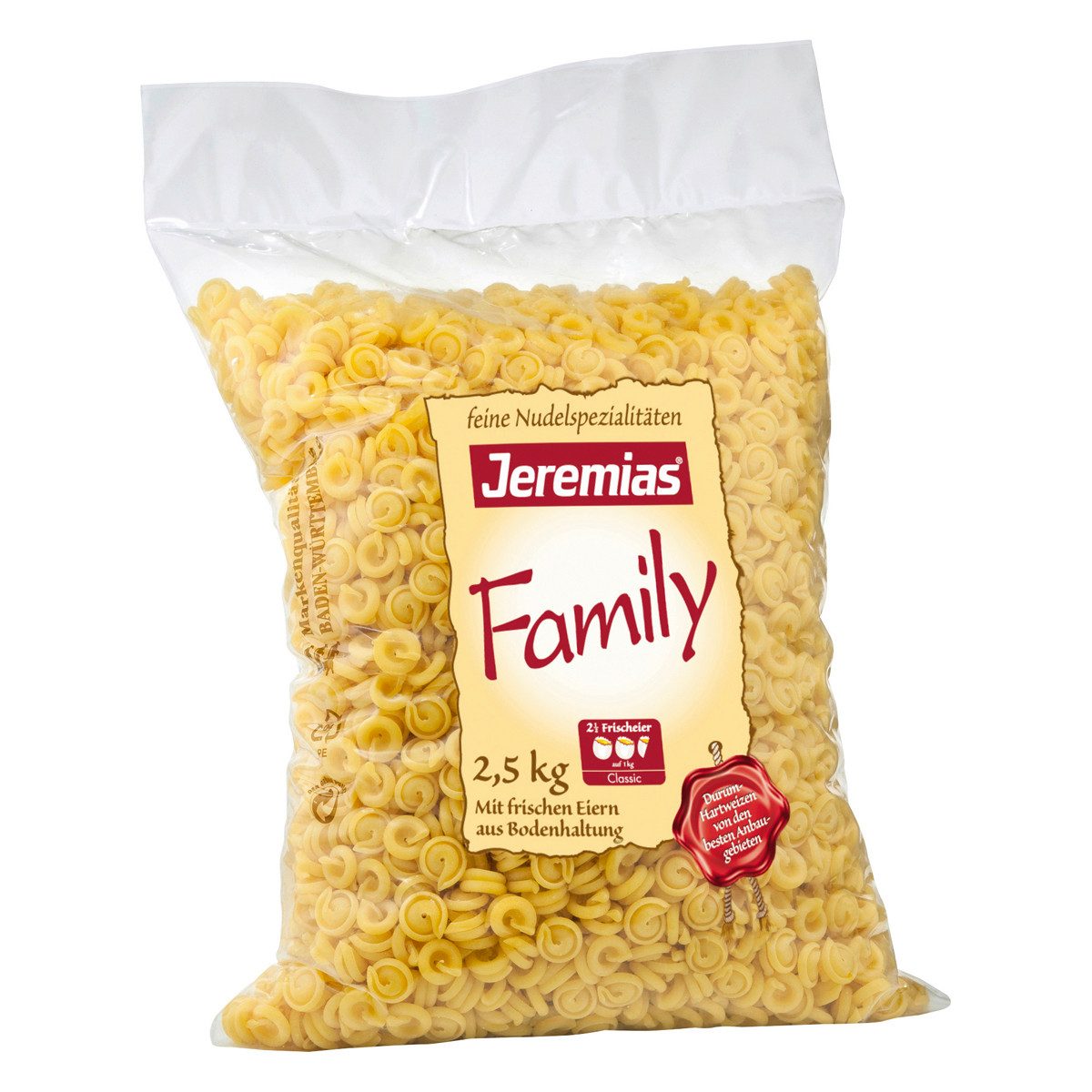 Jeremias Nudeln, Jeremias Classic Schneckli Family Nudeln mit frischen Eiern 2500g