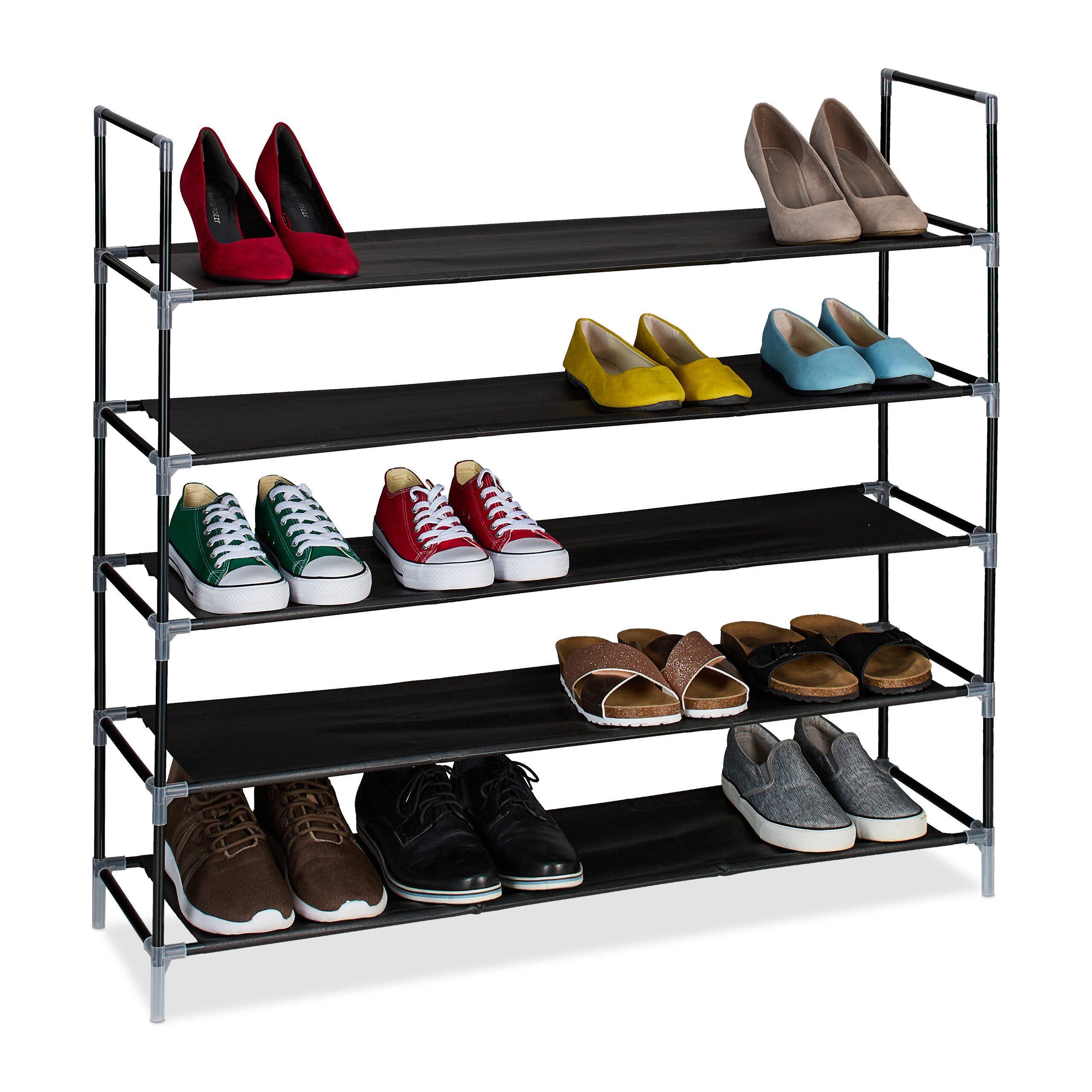 relaxdays Schuhregal mit Stoffebenen 1 m, günstig online kaufen