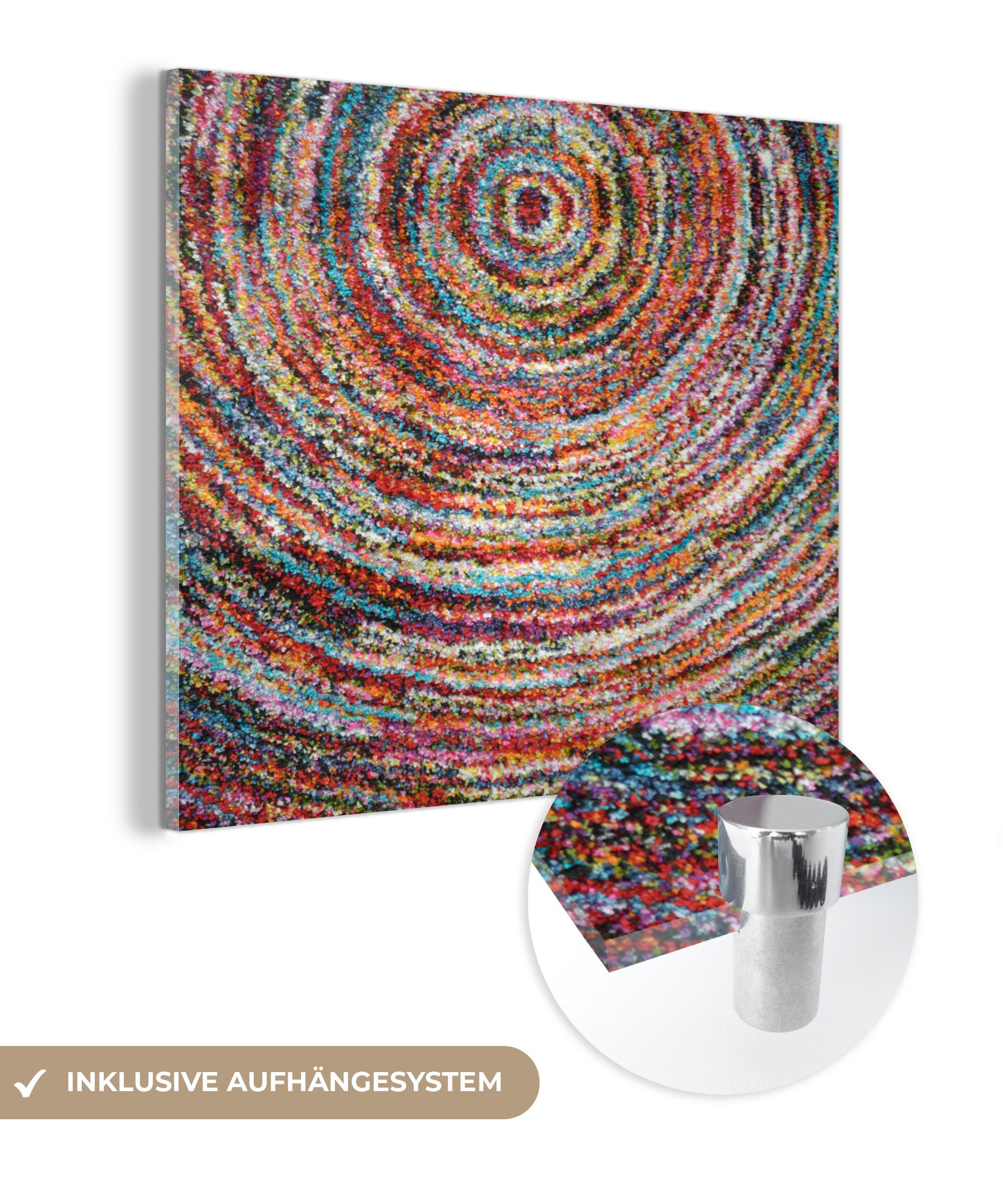 Bilder - MuchoWow (1 Farben - - St), - Teppichboden, auf Wanddekoration Wandbild Foto Acrylglasbild Kreis Glas - Glasbilder Glas auf