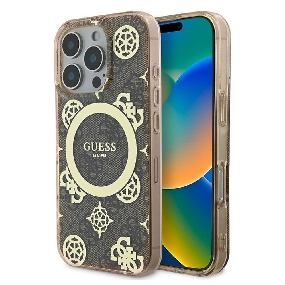 Guess Handyhülle Schutzhülle Magnetcover Smartphoneschale 6,9 Zoll, MagSafe-Magnetring, 4G-Muster, erhöhte Schutzkanten