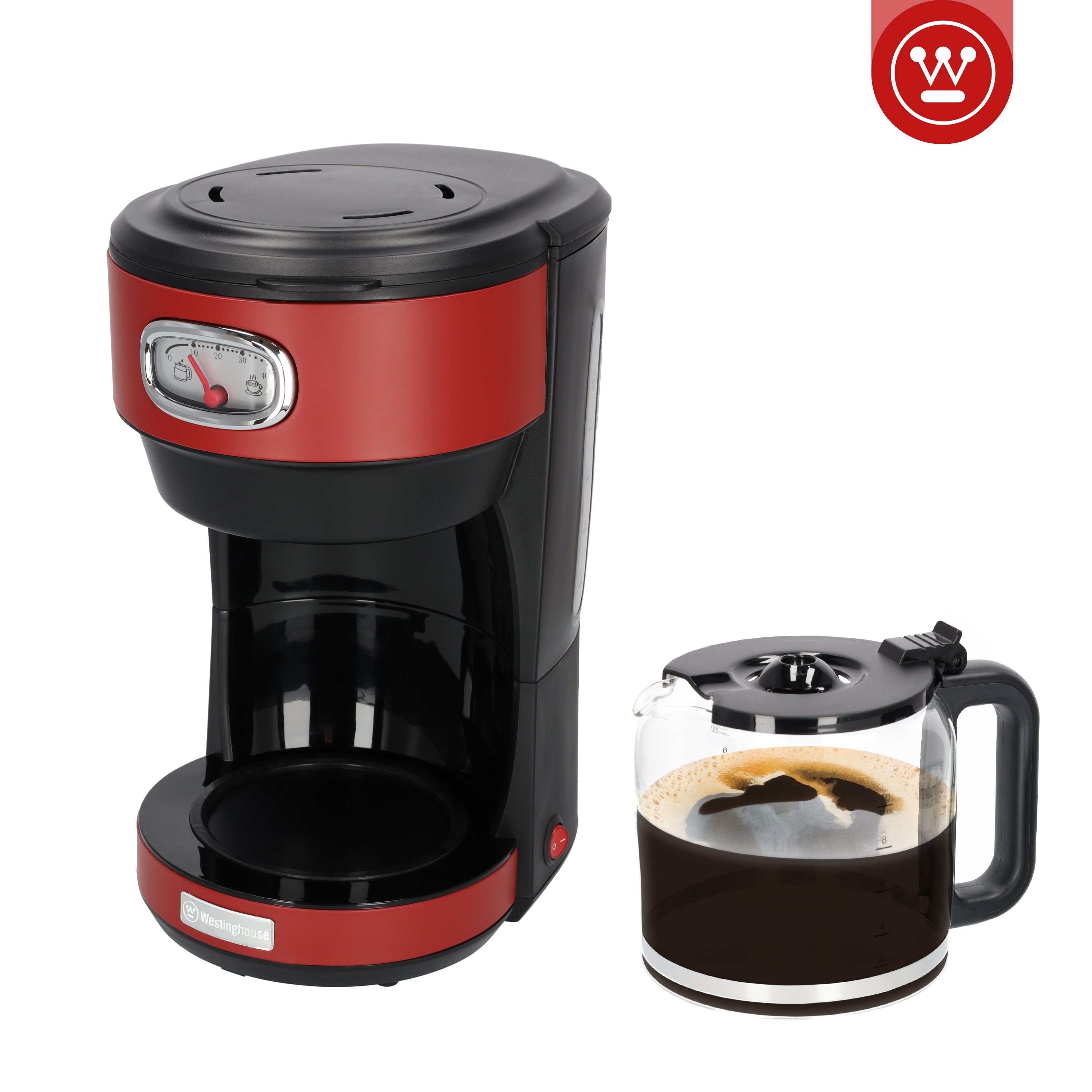 Kaffeekanne, Retro, 30 1.25l Westinghouse Filterkaffeemaschine WKCMR621 min Warmhaltefunktion, Permanentfilter, Tropfschutz