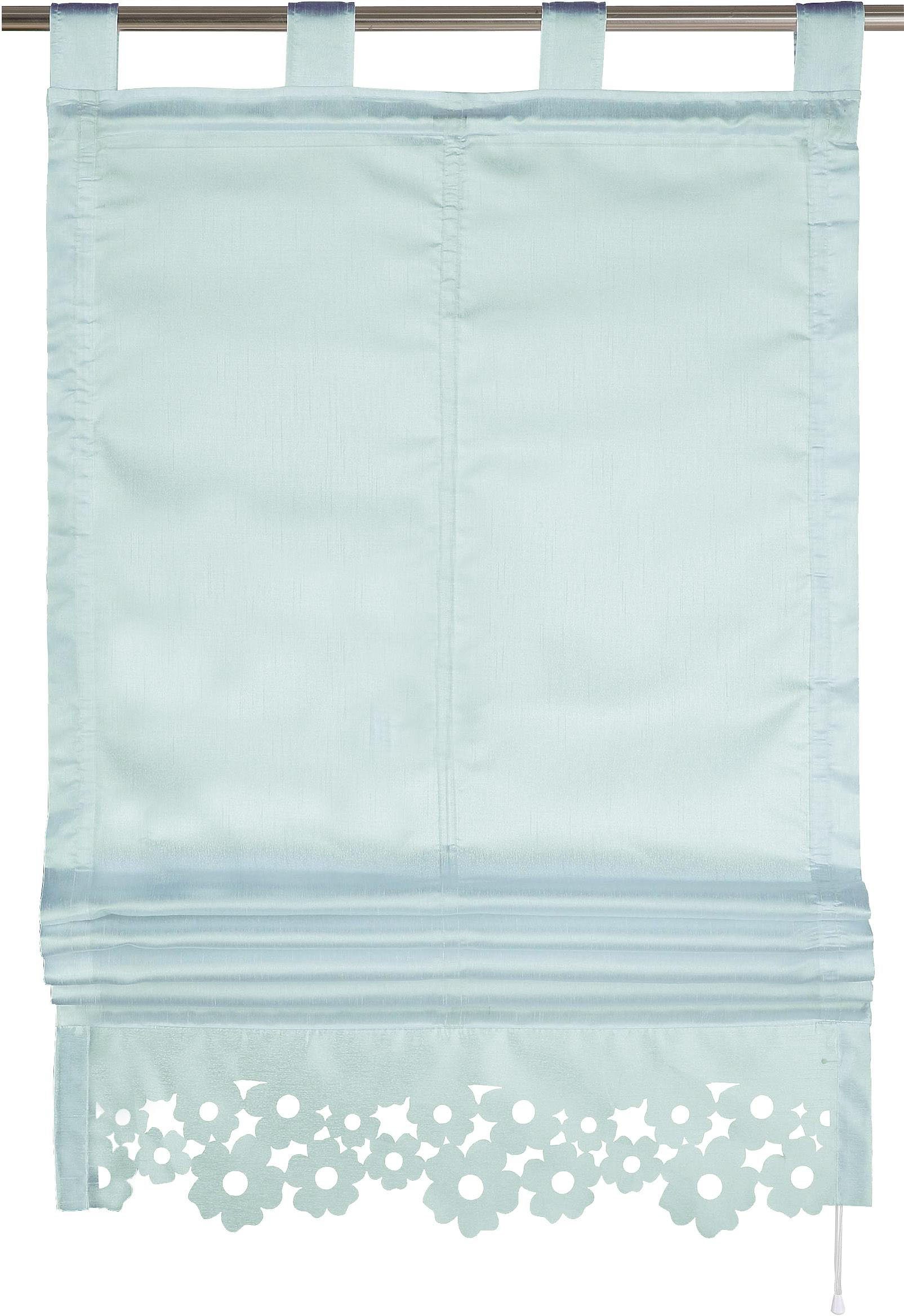 Halbtransparent, my mit pastellblau Raffrollo VENEDIG, Polyester Schlaufen, home,