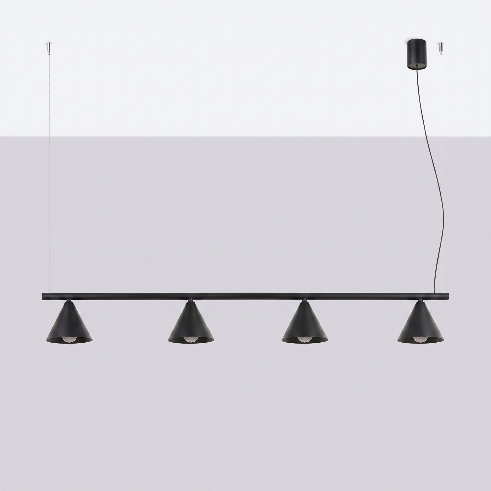 SOLLUX lighting Kronleuchter Kronleuchter NOX 4L schwarz, Nicht enthalten