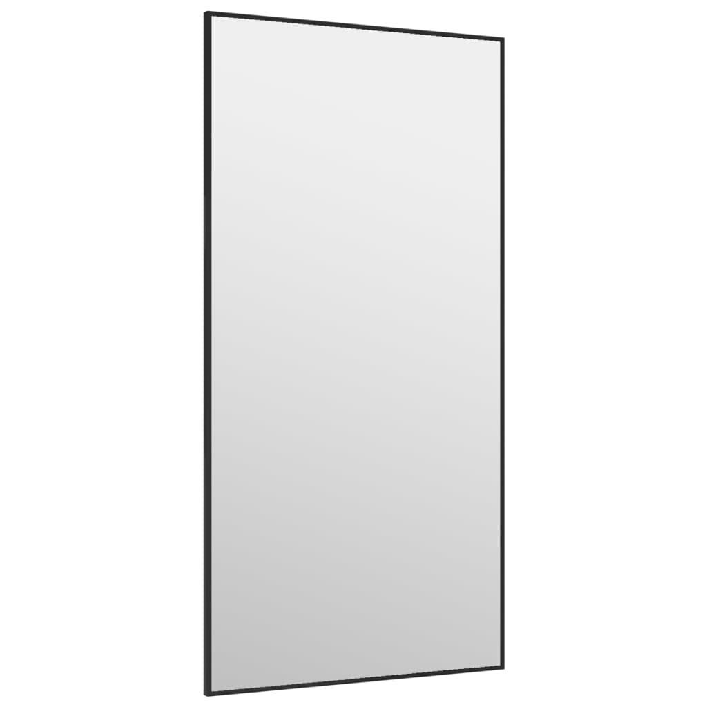 vidaXL Spiegel 40 x 80 cm Türspiegel Schwarz 40x80 cm Glas und Aluminium