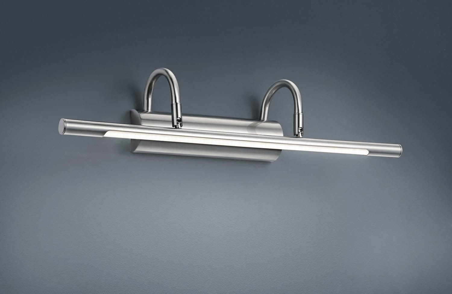 TRIO Leuchten LED Wandleuchte CUADRO, 1-flammig, Nickelfarben matt, Metall, LED fest integriert, Extra-Warmweiß, B 48 x H 10 cm