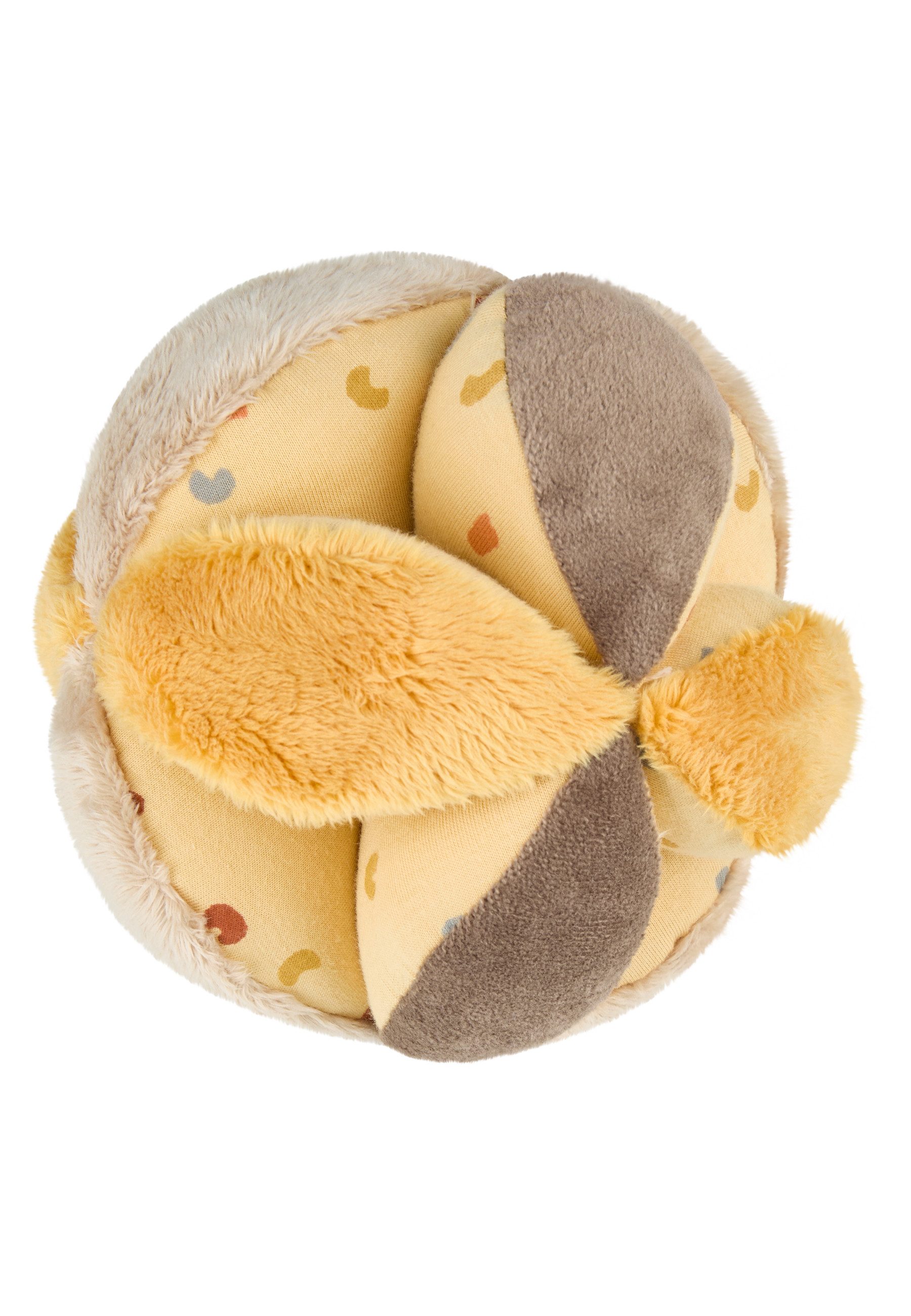 Sterntaler® Spielball Stoffball LÖWE Leo (1-St), weich, wattiert, Knisterpapier, Quietsche, Rassel, griffiges Design