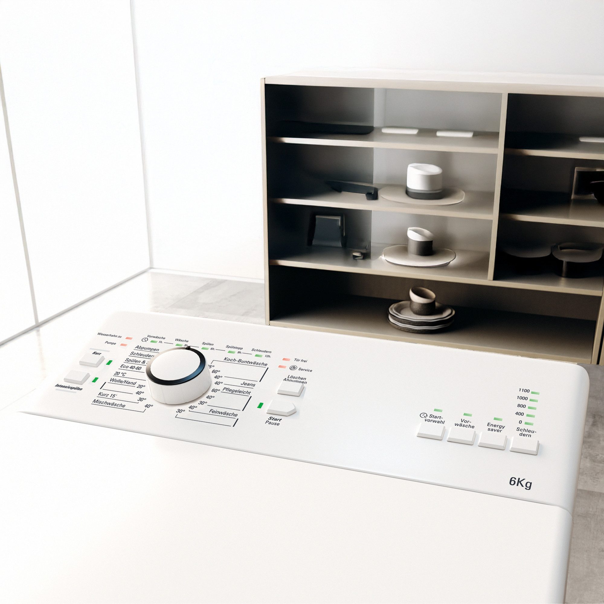 BAUKNECHT Waschmaschine Toplader WAT Prime 6 L3, 6 kg, 1200 U/min, Kurz-Taste, 14 Programme, 9 Zusatzfunktionen, Mehrfachwasserschutz+