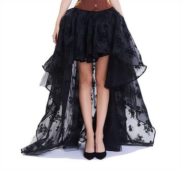 AFAZ New Trading UG Sommerkleid Damen Elegant Midi Skate Rock Schwarz Vintage Korsett Rock Lang (Rock Hochzeit Cocktail Langrock lässiger langer Rock hoher Taille) Damen-Rock mit hoher Taille, elastisch, lässig, unregelmäßig