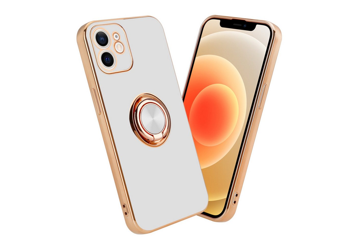 Cadorabo Handyhülle für iPhone 11 Hülle Apple iPhone 11, Schutzhülle - TPU Silikon Hülle - mit Kameraschutz und Ring