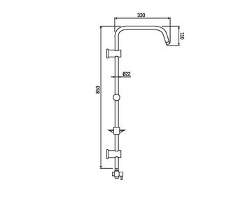 Aloni Brausegarnitur TM53230, Höhe 85 cm, set, 1 tlg., Handbrause, Wandhalter, Brauseschlauch, New Tondo Regendusche Handbrause Brausegarnitur 3 + 1 Funktionen