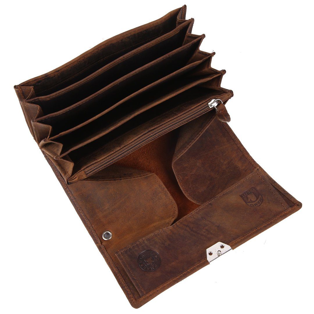 SHG Kellnerbörse ◊ Gastro Lederbörse Kellnergeldtasche Kellnerportemonnaie (braun), Ledergeldbörse, Händler Taxifahrer Damen Herren