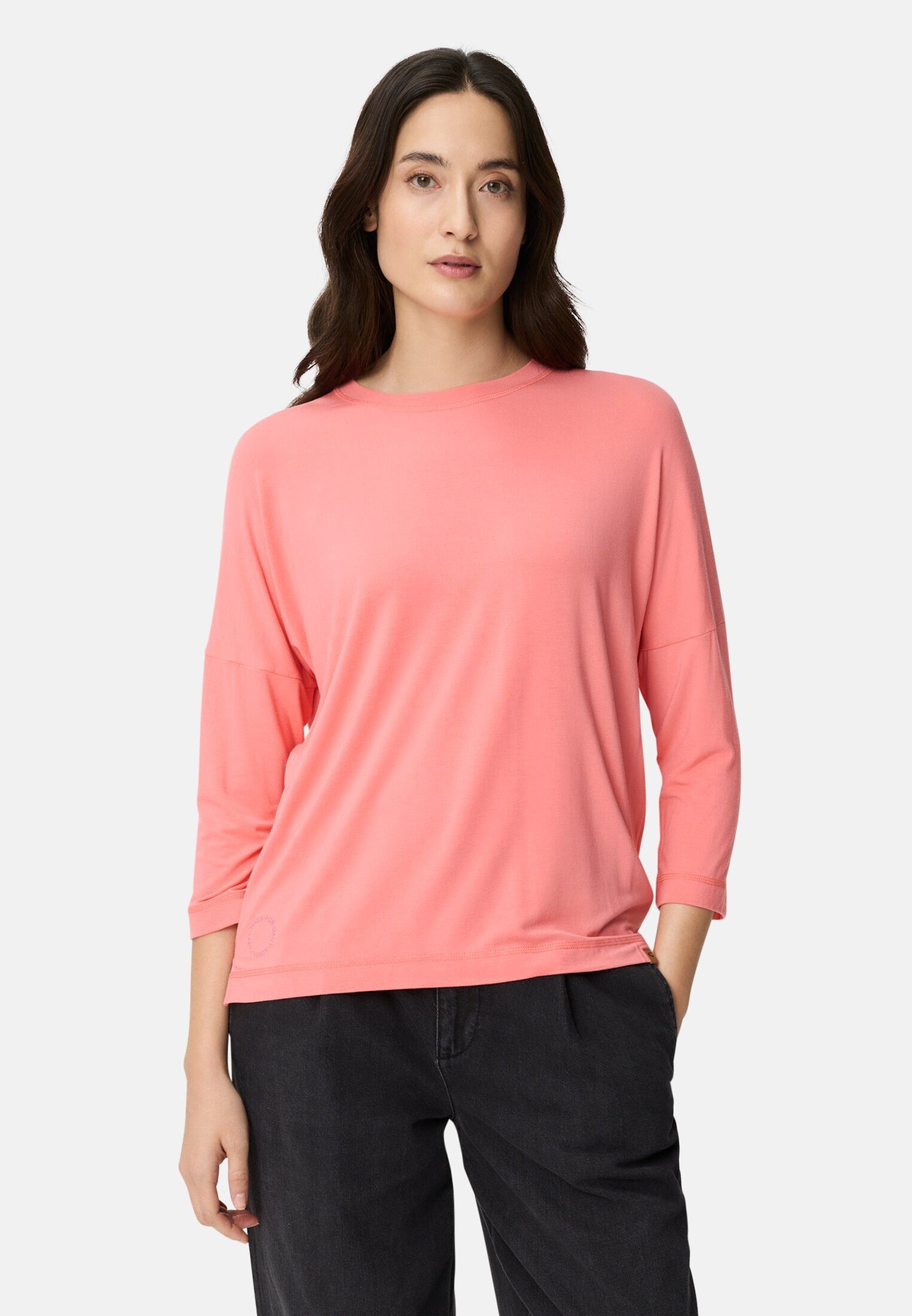 camel active Longsleeve mit Rundhalsausschnitt Dreiviertelarm Rundhals (1-tlg)