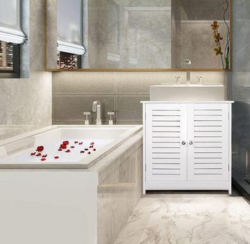 EUGAD Waschbeckenunterschrank (1-St) Waschtisch 60x30x60 cm mit 2 Türe Weiß