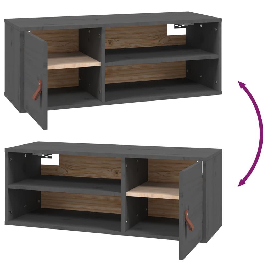 Wandschrank 80x30x30 cm Regal Kiefer, Grau Massivholz vidaXL 1-tlg.