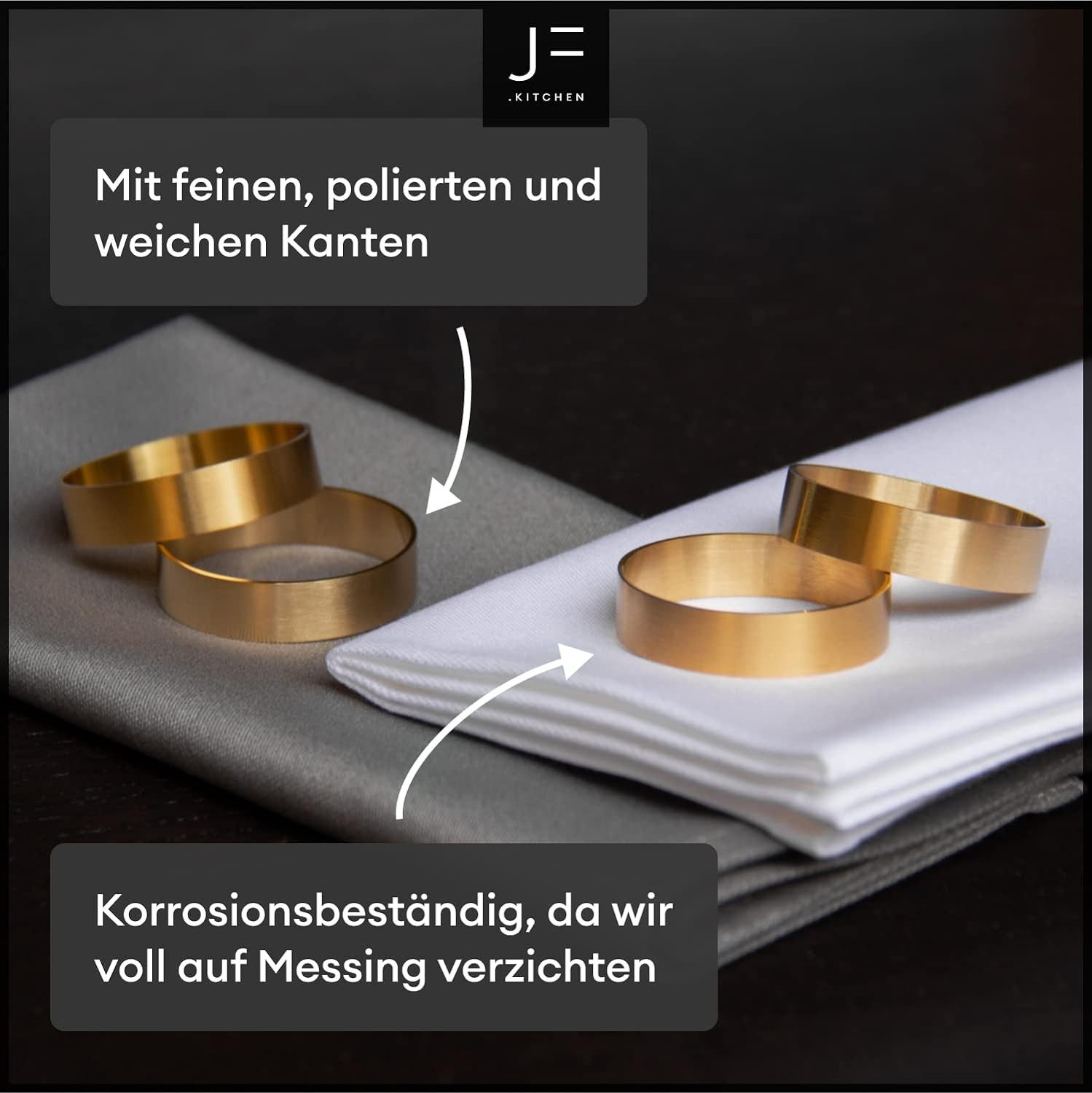 JF.kitchen Serviettenring Serviettenringe aus hochwertigem Edelstahl, (6-tlg) – Bild 5 von 5