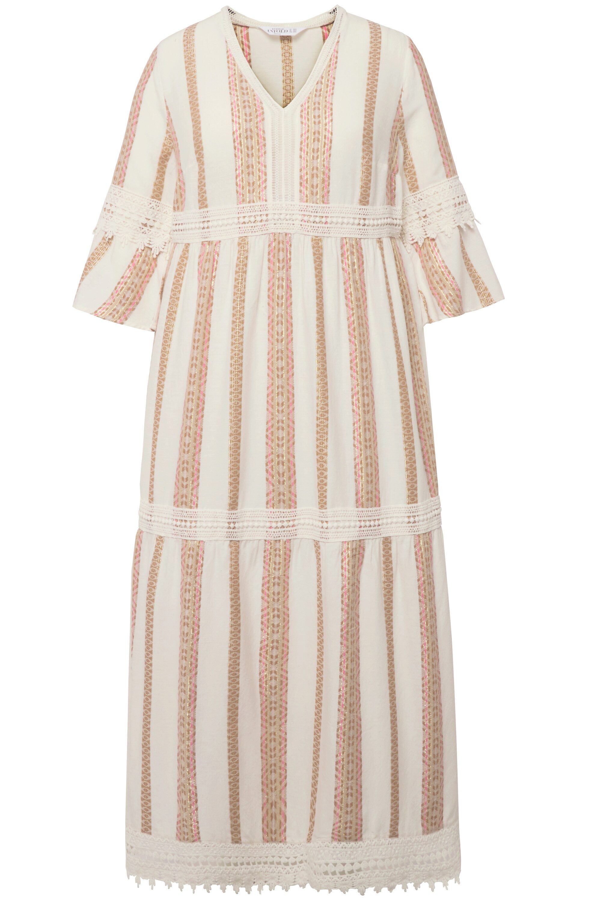 Studio Untold Jerseykleid Maxikleid Goldstreifen Spitze günstig online kaufen