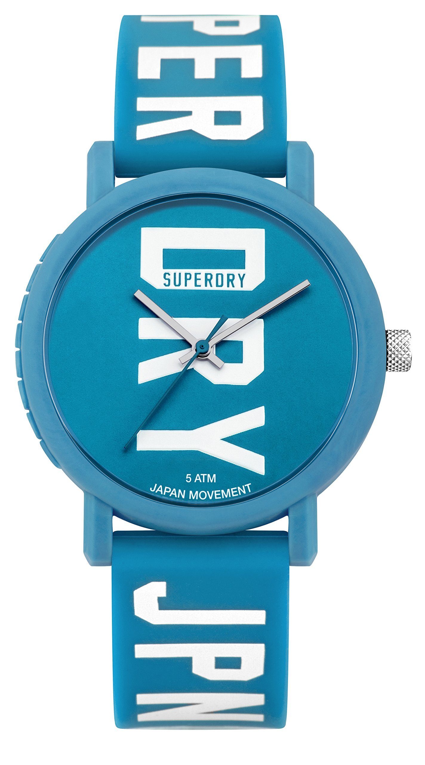 Superdry Quarzuhr, Superdry Unisex Analog Quarz Uhr mit Silikon Armband SYL196UW