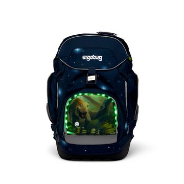 ergobag Schulranzen LED Zippies Dinosaurier (1 Stück), Sichtbarkeit, Fronttasche