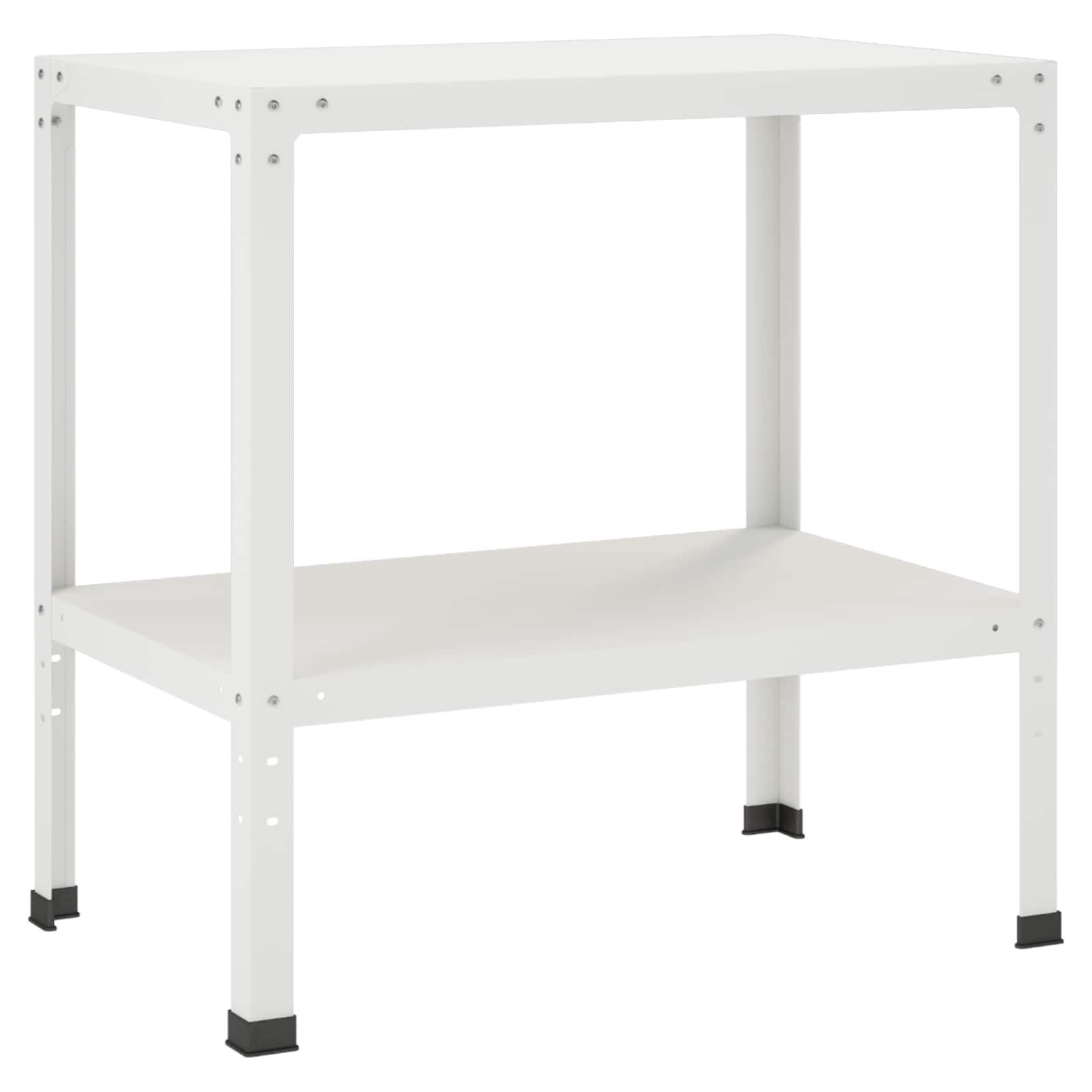 vidaXL Schutznetz Pflanztisch 60 x 50 x 80 cm Pulverbeschichteter Stahl Weiß, BxL: 50x60 m, (1-St)