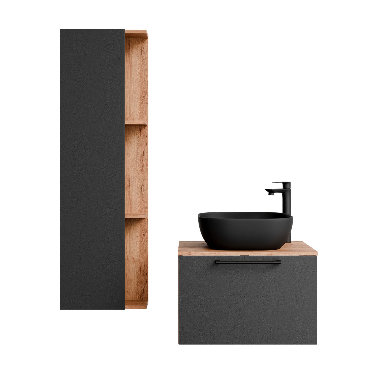 Planetmöbel Badmöbel-Set Astra, (Badezimmerschrank, 3-St., Waschbeckenunter günstig online kaufen