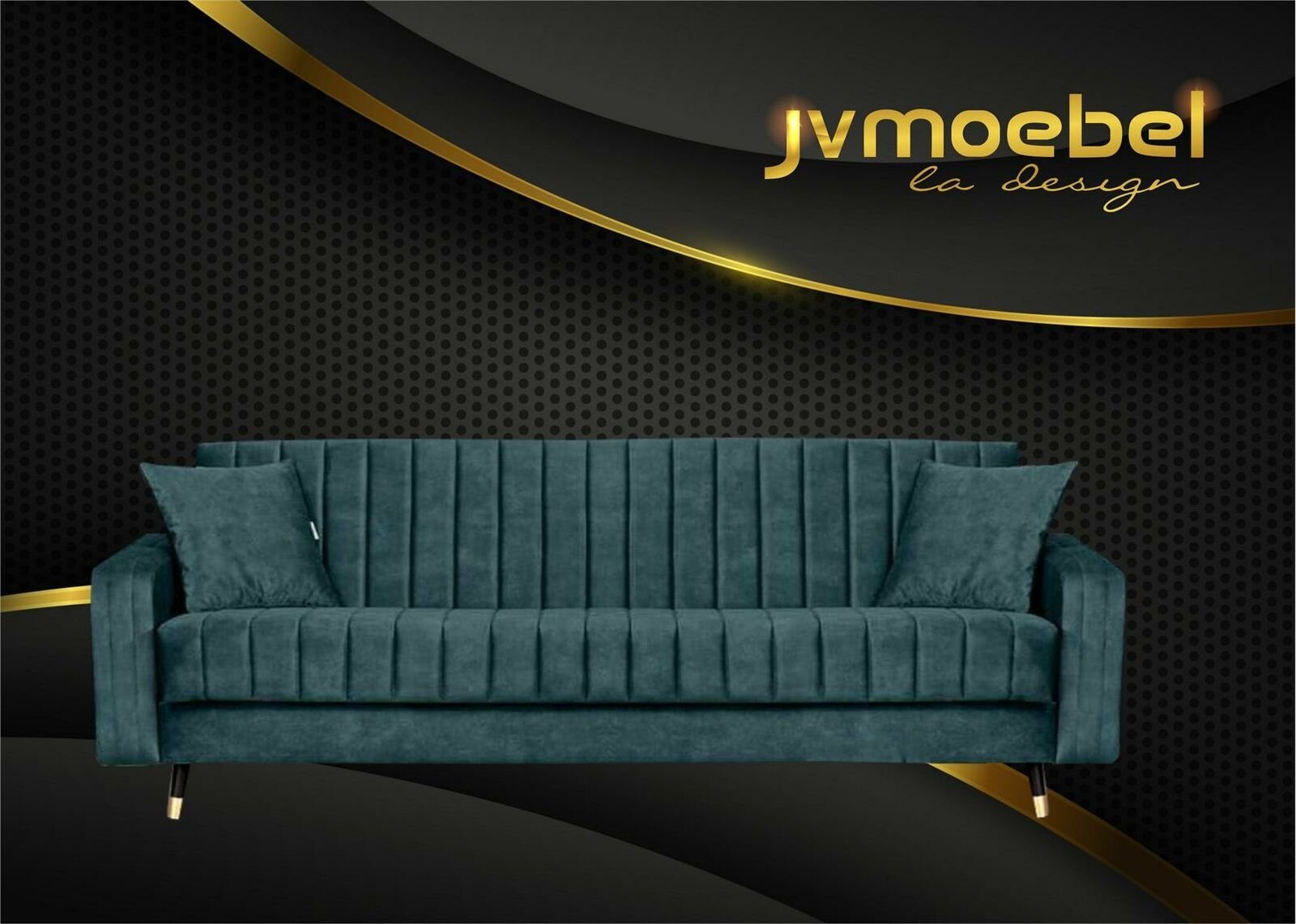 JVmoebel Sofa, Stoff Dreisitzer Sofa Wohnzimmer Rosa Design Blau