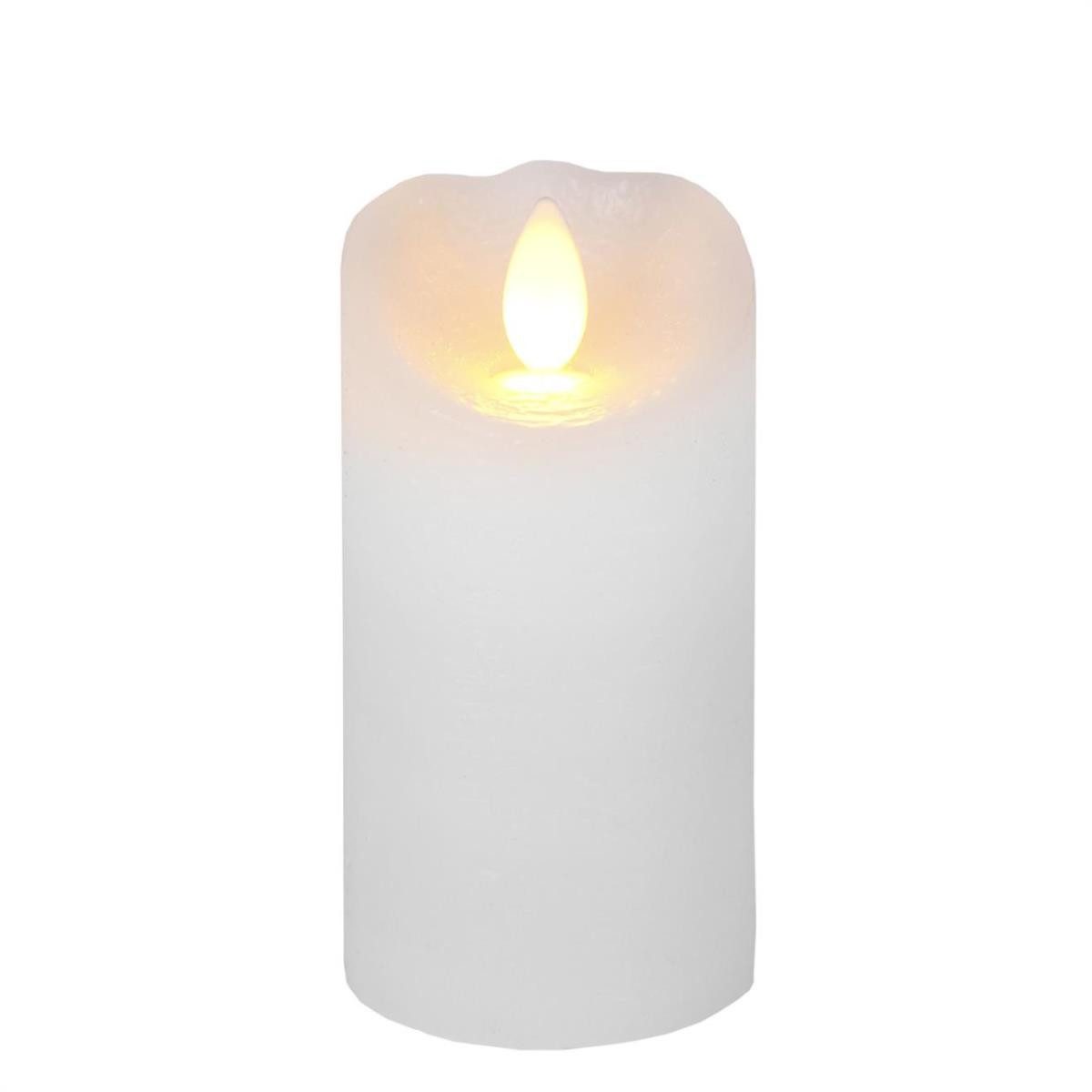 LED-Kerze LED Kerze GLOW Echtwachs gelb flackernd Timer H: 10cm D: 5,5cm weiß