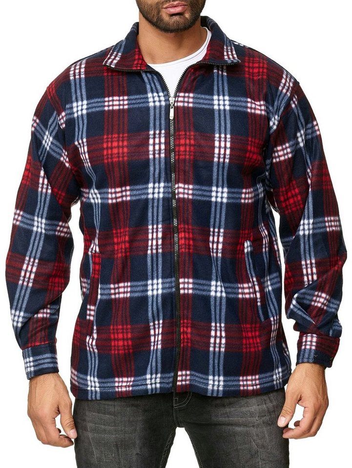 Egomaxx Blouson »2594« Herren Holzfällerhemd Leichte Karierte Fleece