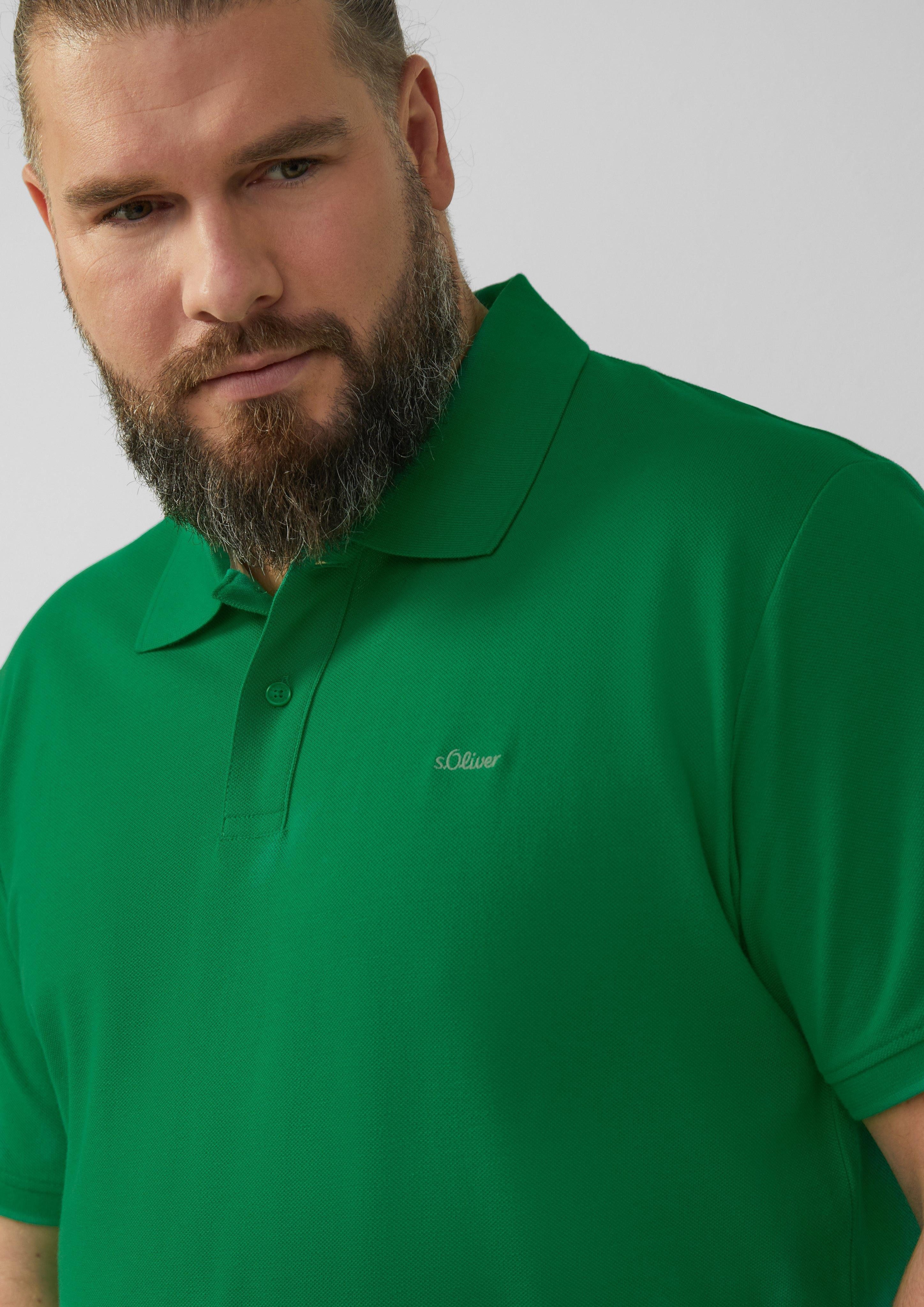 s.Oliver Kurzarmshirt Poloshirt aus Baumwollpiqué Stickerei günstig online kaufen