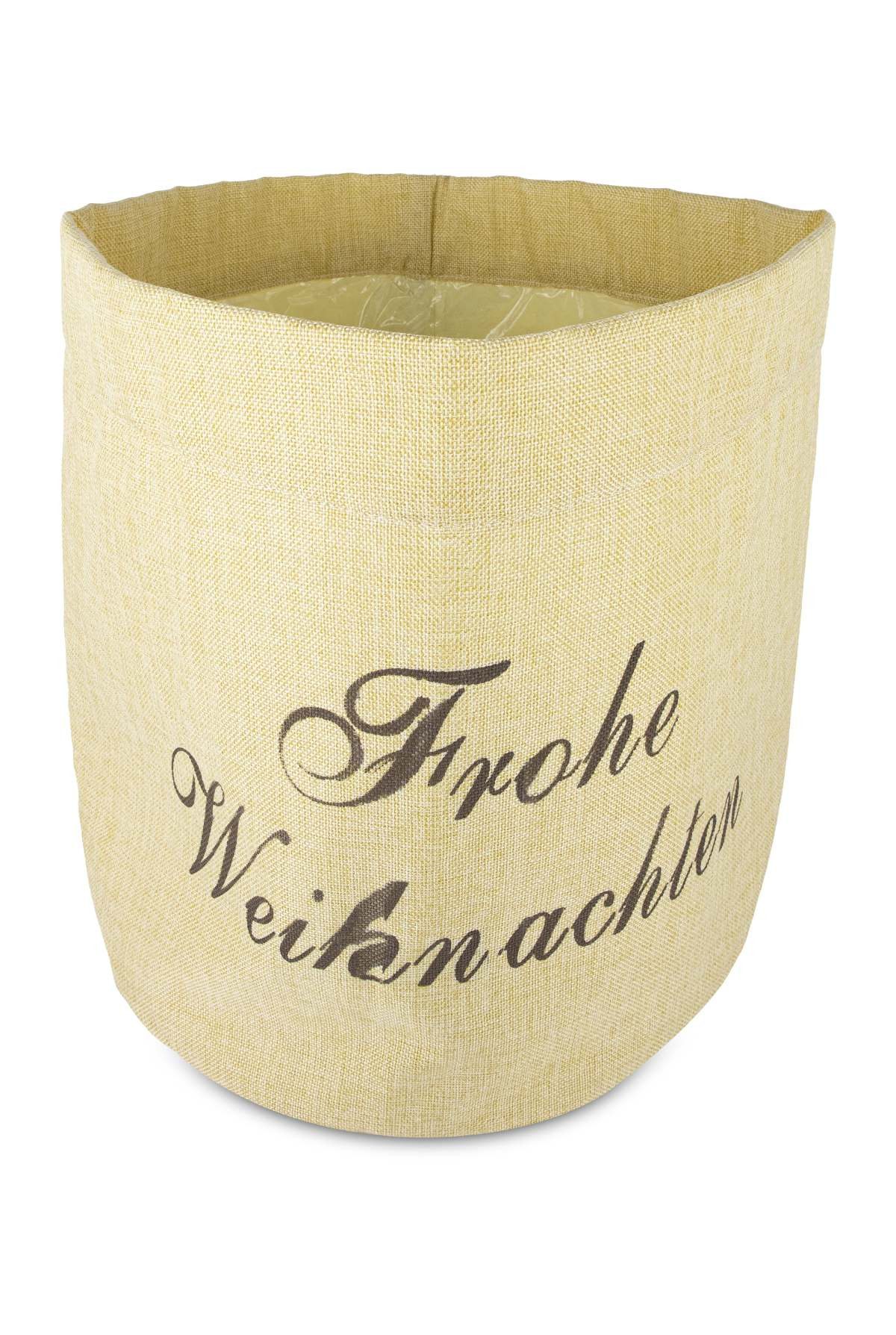 Christbaumschmuck Pflanztasche 'Frohe Weihnachten' Beige, 30×35 cm