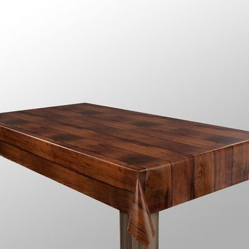 laro Tischdecke Wachstuch-Tischdecken Abwaschbar Holzoptik Braun Dunkel rechteckig