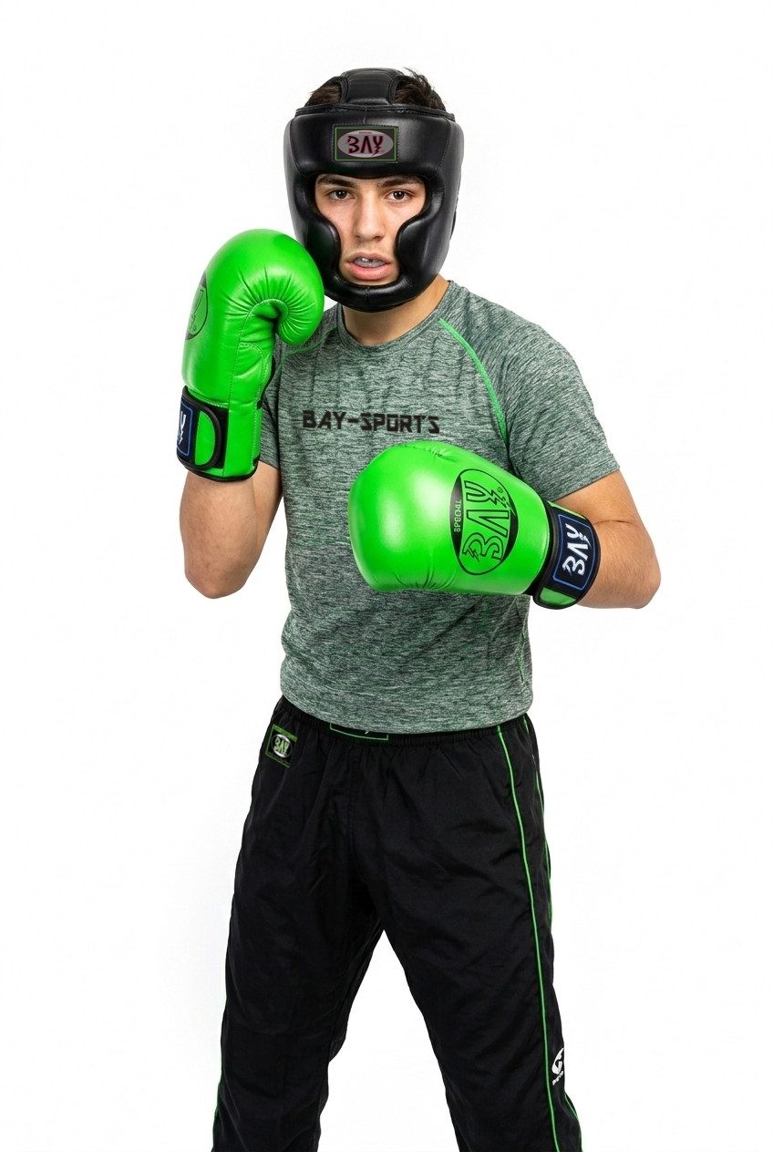 BAY-Sports Boxhandschuhe Future Box-Handschuhe grün Boxen Kickboxen Sparring Muay Thai MMA (Paar), 8 und 10 Unzen, Kunstleder, Maximaler Sitz, Training und Sparring