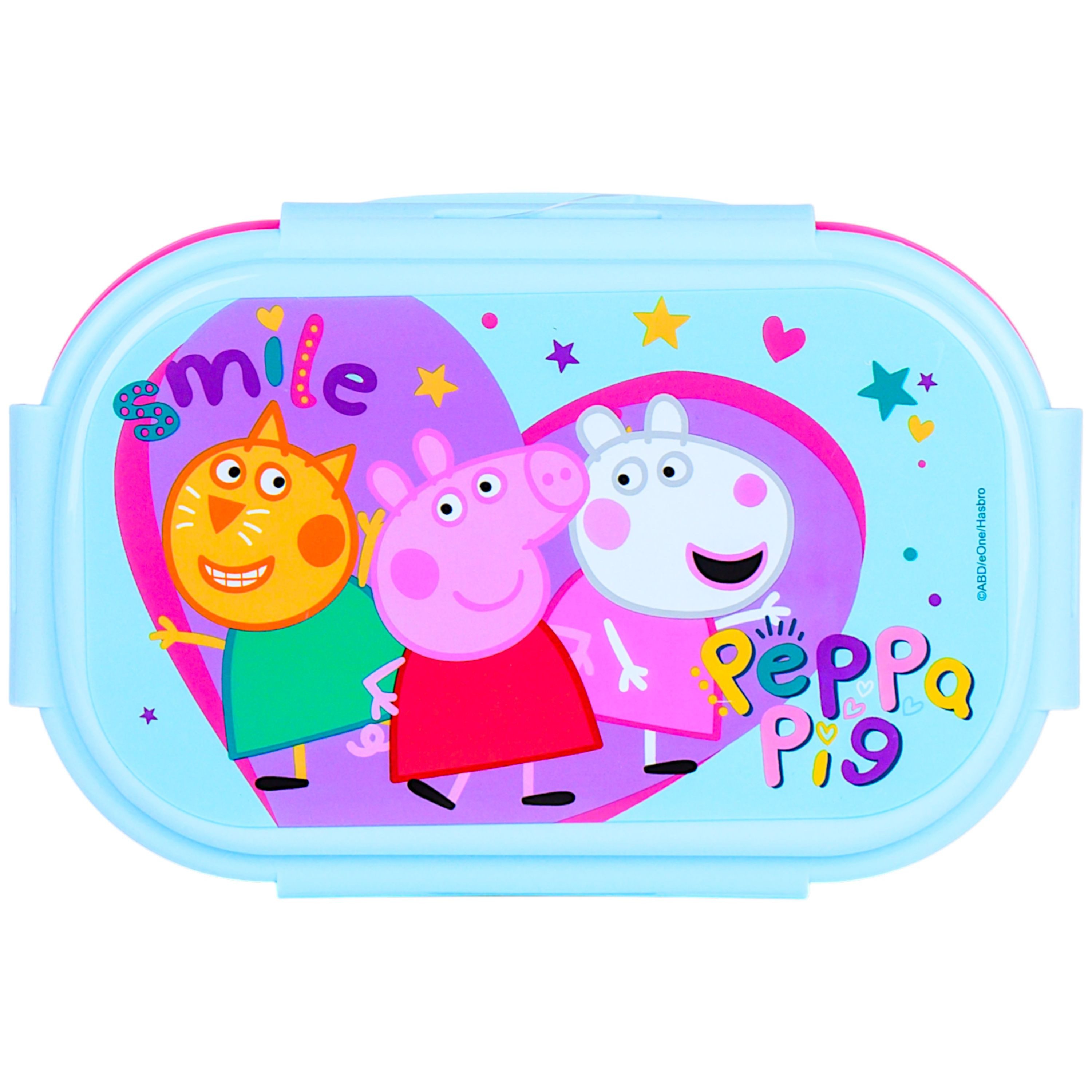Peppa Pig Lunchbox Peppa Wutz, PP, (2-tlg), Kinder Brotdose mit 2-Fach-Unterteilung & Göffel-Messer BPA frei