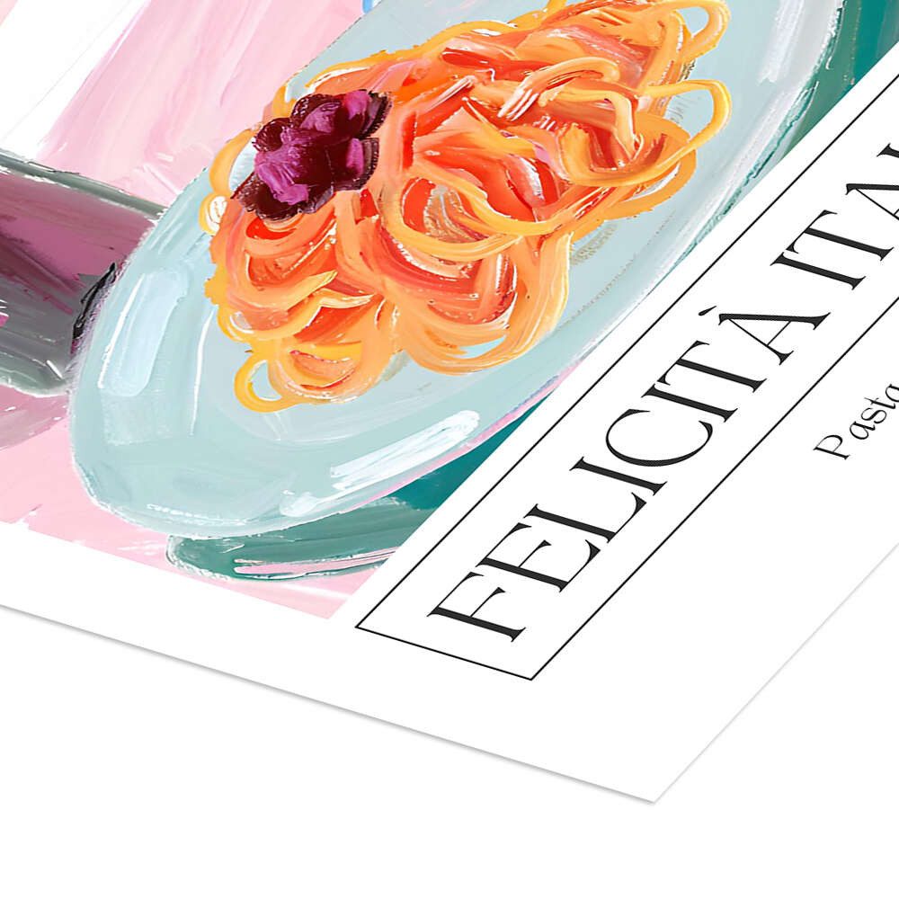 Posterlounge Wandbild Felicità Italiana - Paste, Vino e Amore, Ohkimiko, erhältlich als Poster, Leinwandbild, Wandsticker oder Acrylglasbild