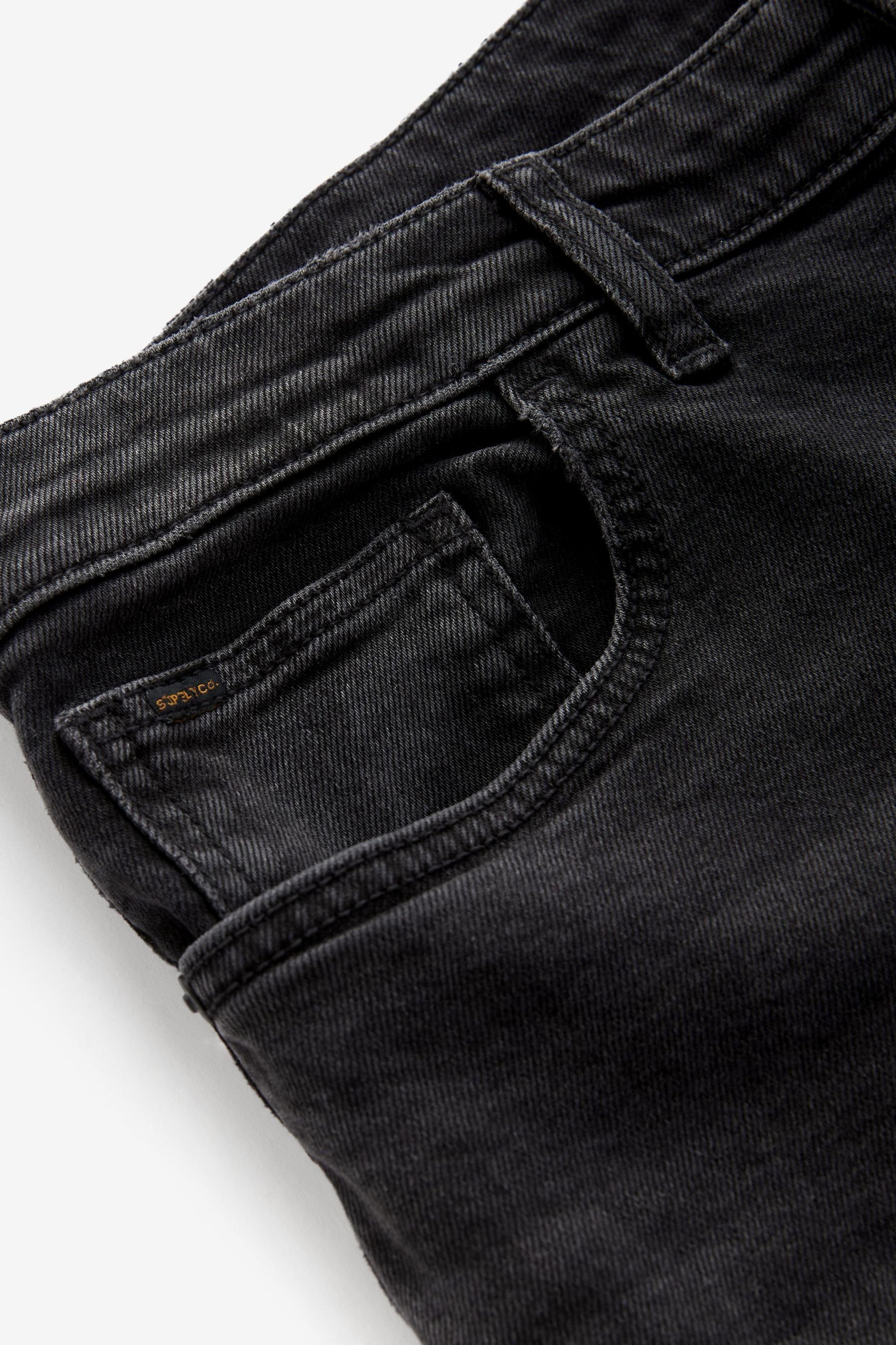 Next Straight-Jeans Straight Fit Stretch-Jeans im Black Vintage-Look (1-tlg)