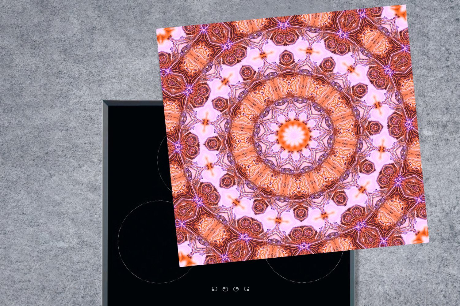 MuchoWow Herdblende-/Abdeckplatte Mandala-Kaleidoskop, Vinyl, küche 78x78 Arbeitsplatte (1 Ceranfeldabdeckung, cm, für tlg)
