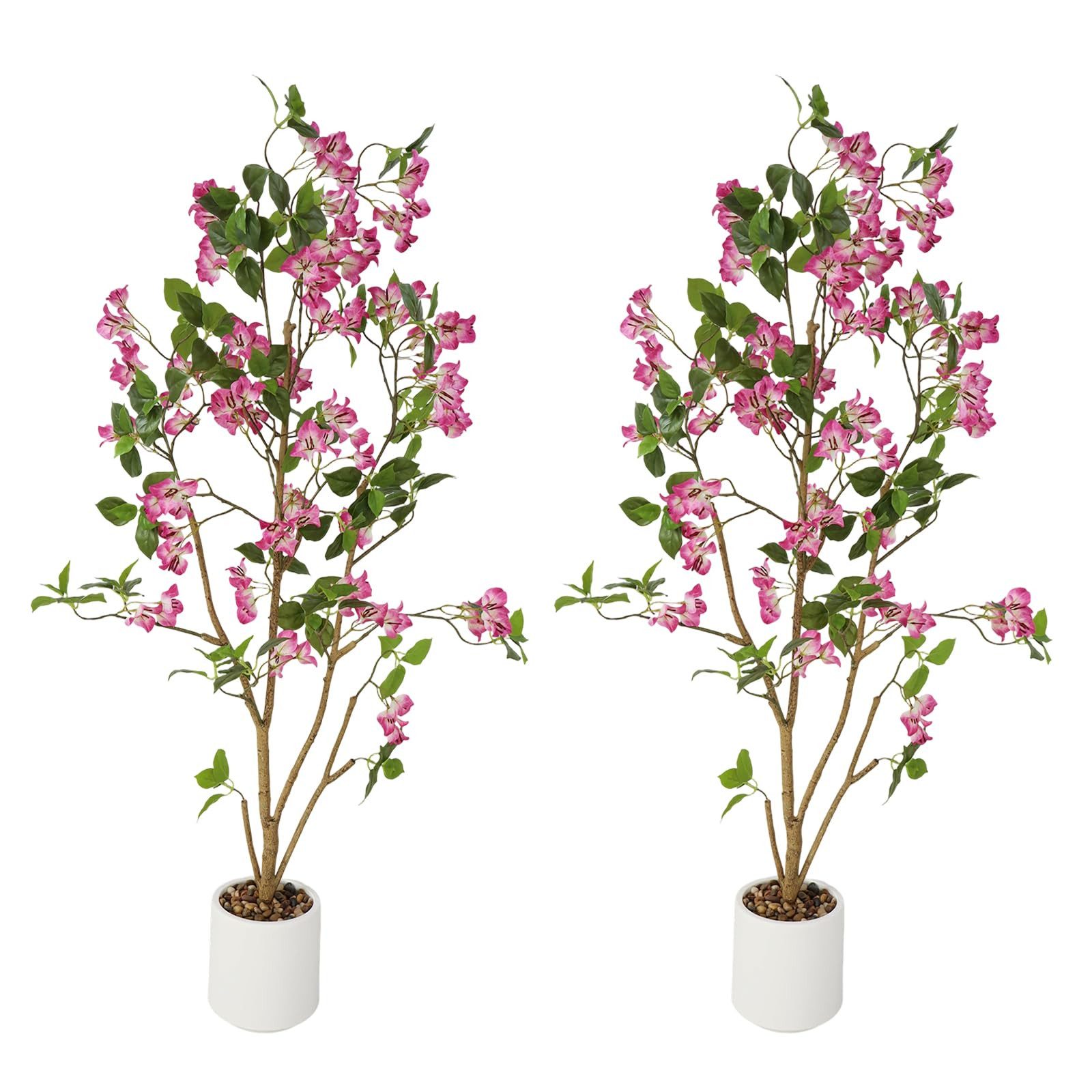 Kunstpflanze 2Pack 4FT künstliche Bougainvillea Baum mit Blumen für Home Veranda