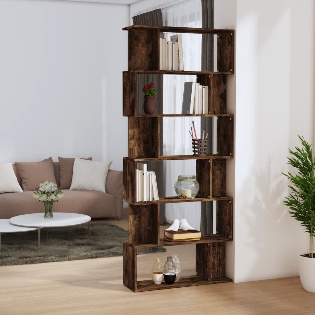 furnicato Bücherregal Bücherregal/Raumteiler Räuchereiche 80x24x192 cm günstig online kaufen