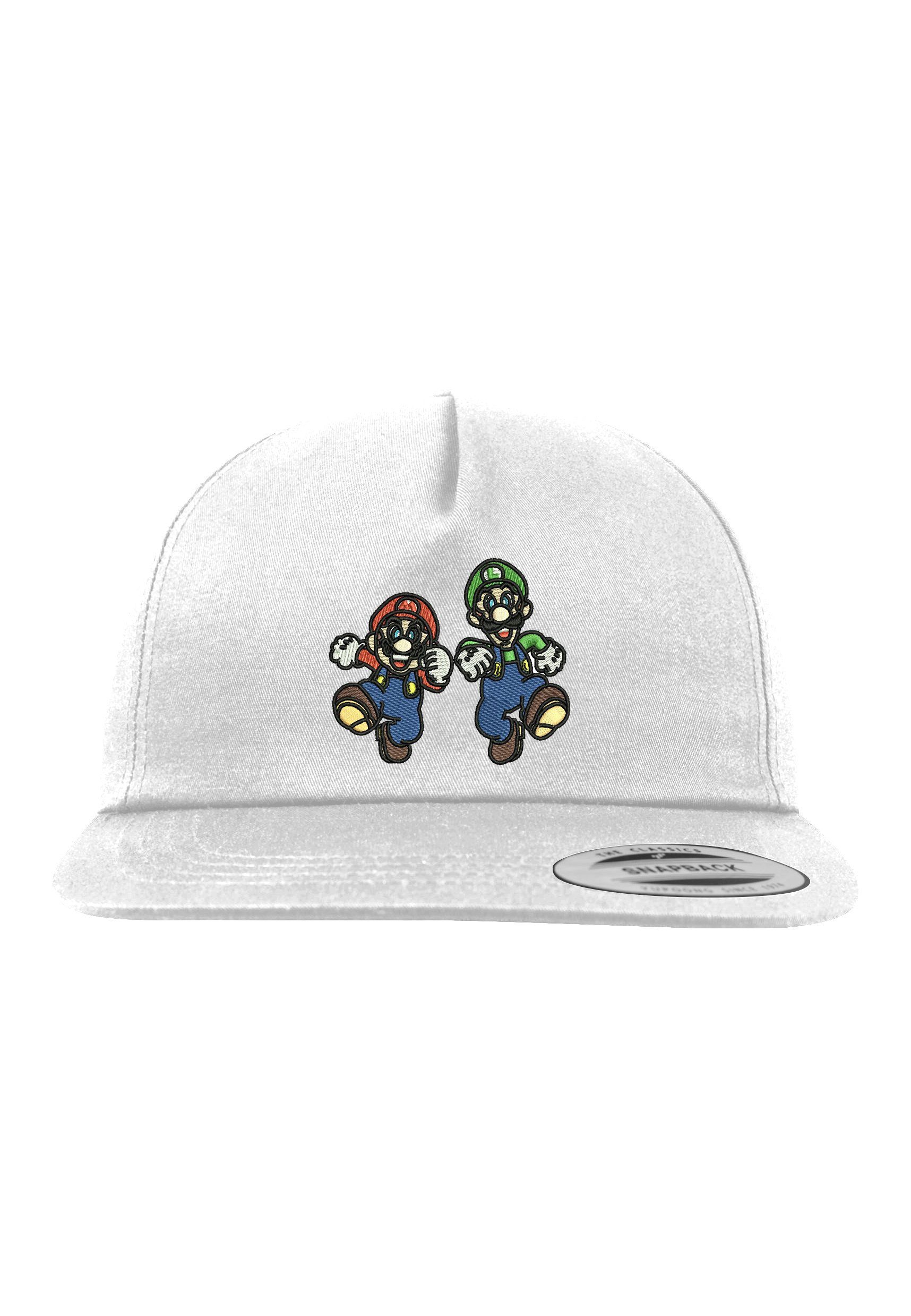 Youth Designz Baseball Cap Mario & Luigi Unisex Snapback Cap mit modischer Logo Stickerei Weiß