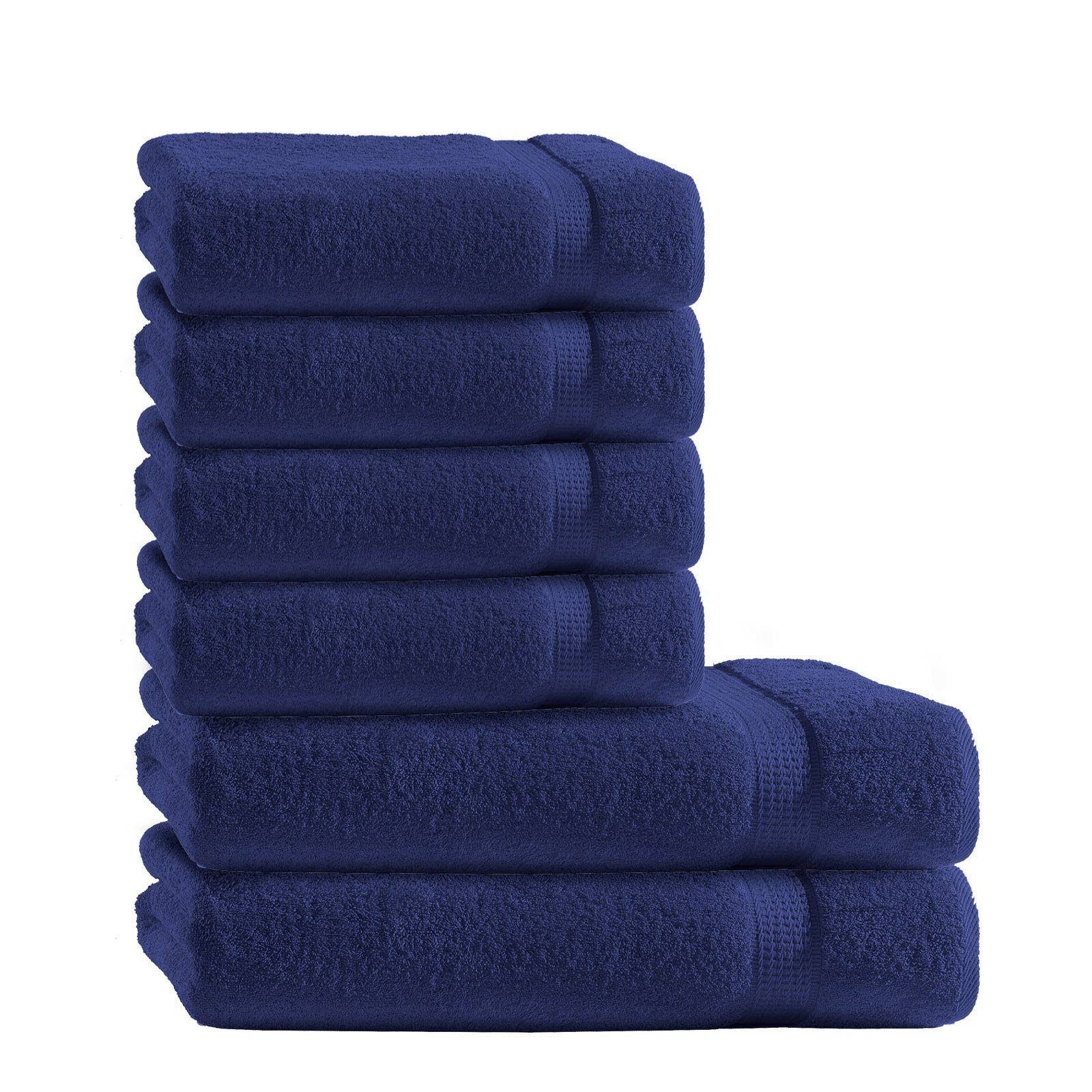 CLASS HOME COLLECTION Handtuch Set (Set, NAVY Baumwolle, 12-tlg) TLG Frottee 100% Set, 6 Handtücher