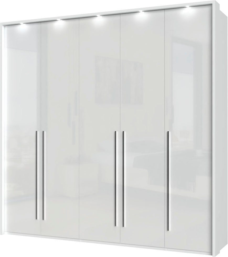 OTTO home Kleiderschrank Piano, inklusive Rahmen und Beleuchtung, soft-close-Funktion (viele Breiten zur Auswahl, 226cm hoch) beige oder weiß, UV lackiert, Hochglanzfronten, FSC-zertifiziert
